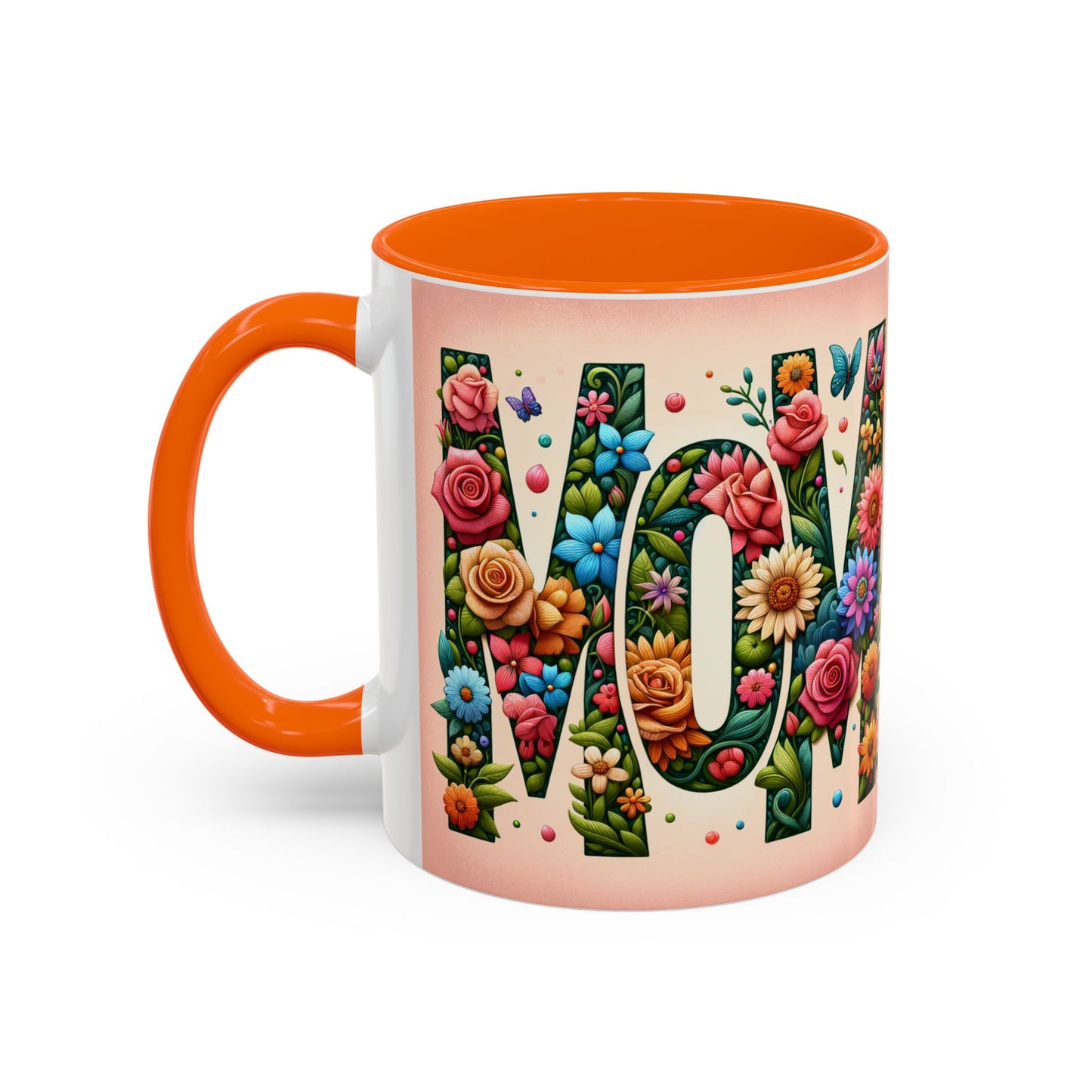 Floral Mom Coffee Mug - Vibrant Pink Accent Cup for Mother's Day & Everyday Use