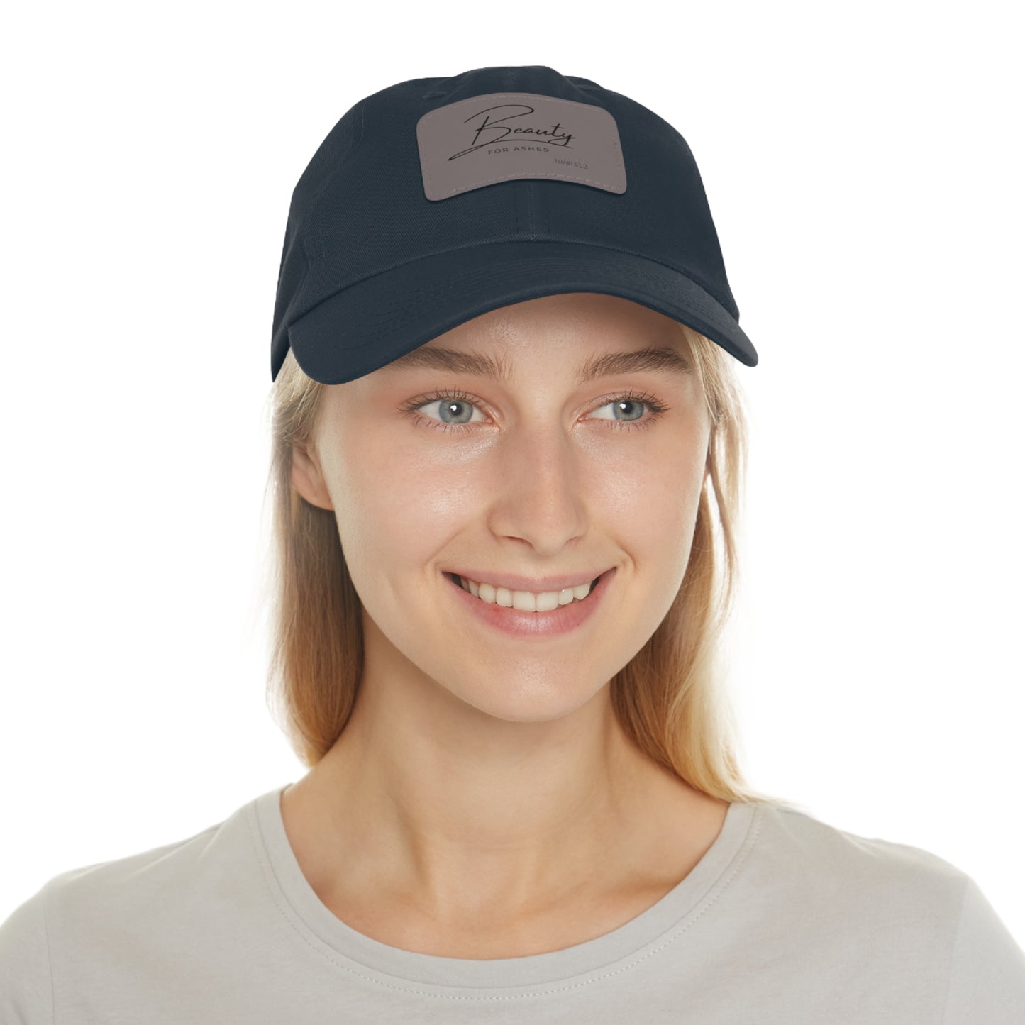 Stylish Dad Hat with Leather Patch - 'Beauty for Ashes'