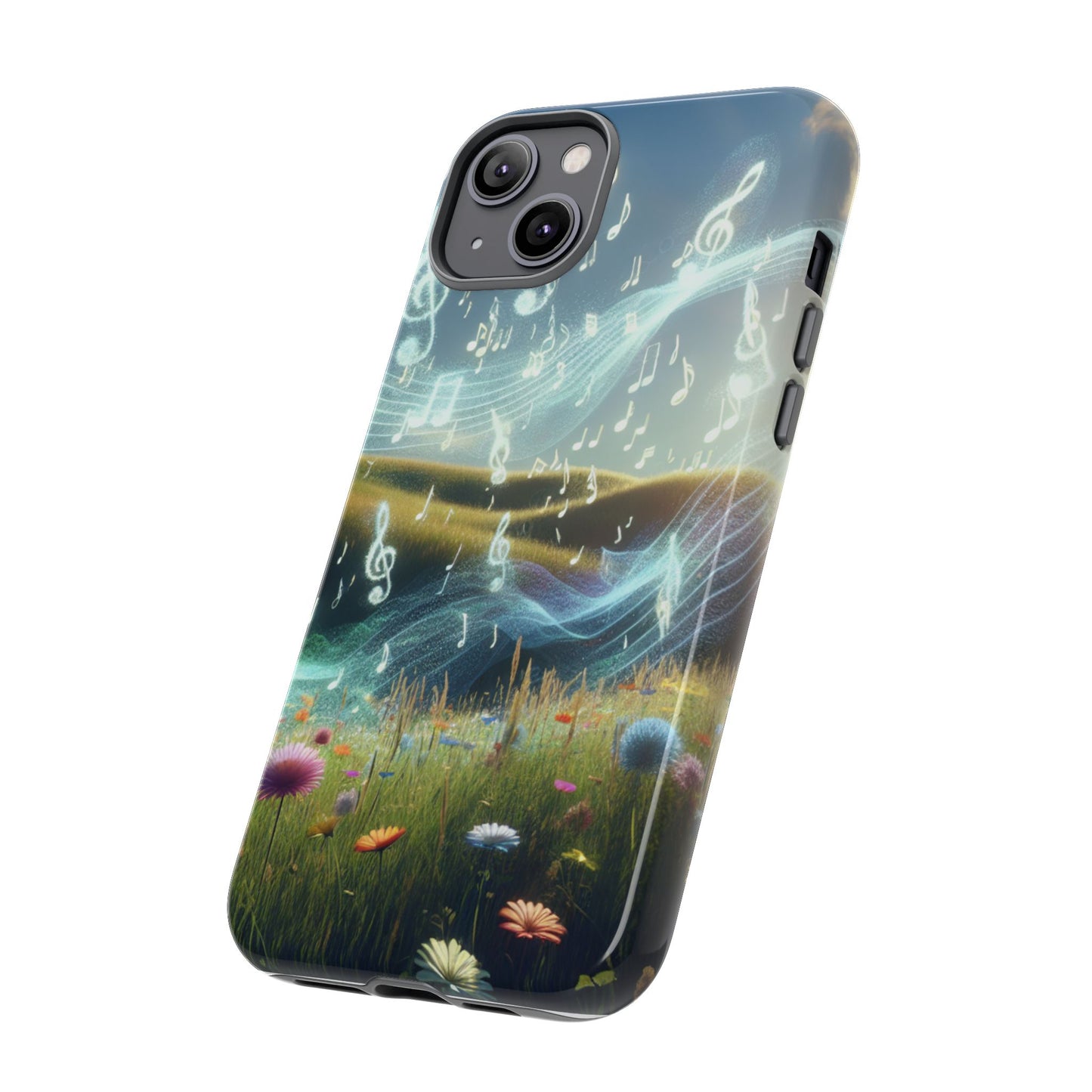 Musical Notes Phone Case - Nature-Inspired Tough Case for Music Lovers