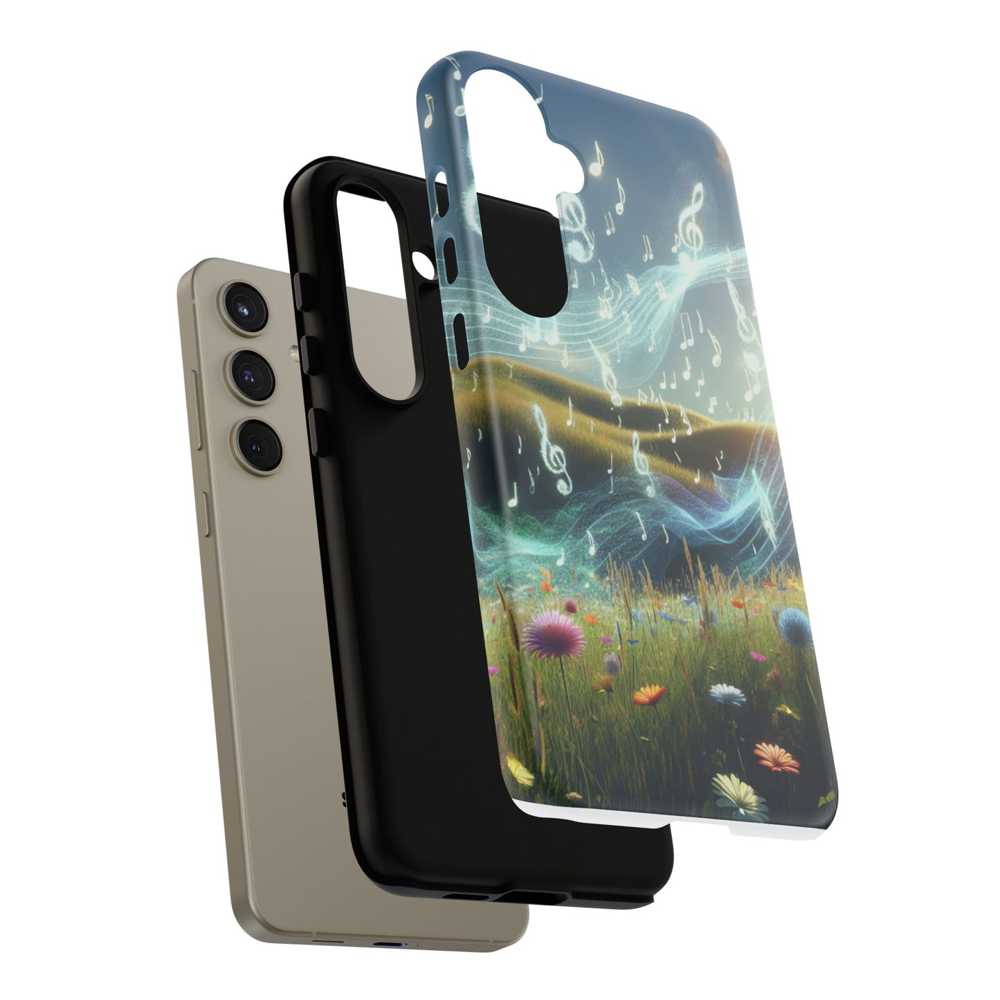 Musical Notes Phone Case - Nature-Inspired Tough Case for Music Lovers