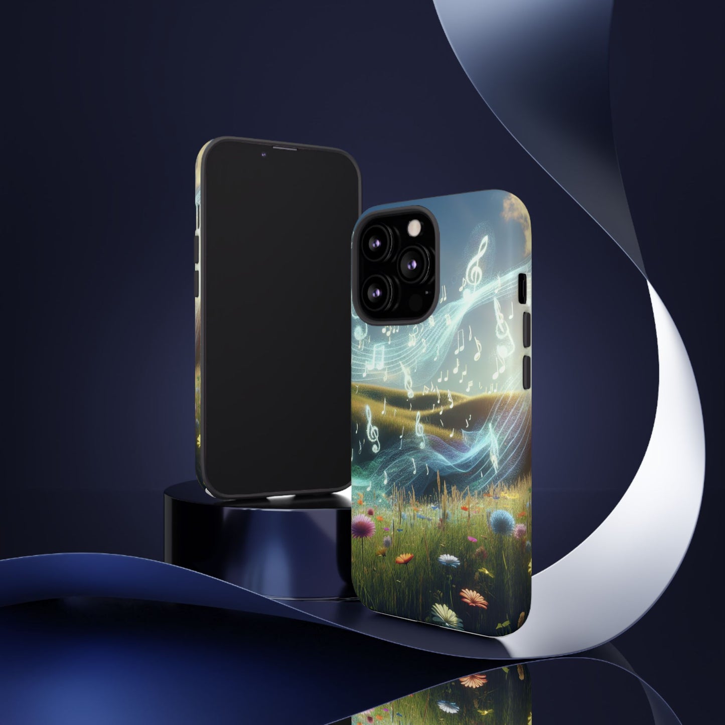 Musical Notes Phone Case - Nature-Inspired Tough Case for Music Lovers