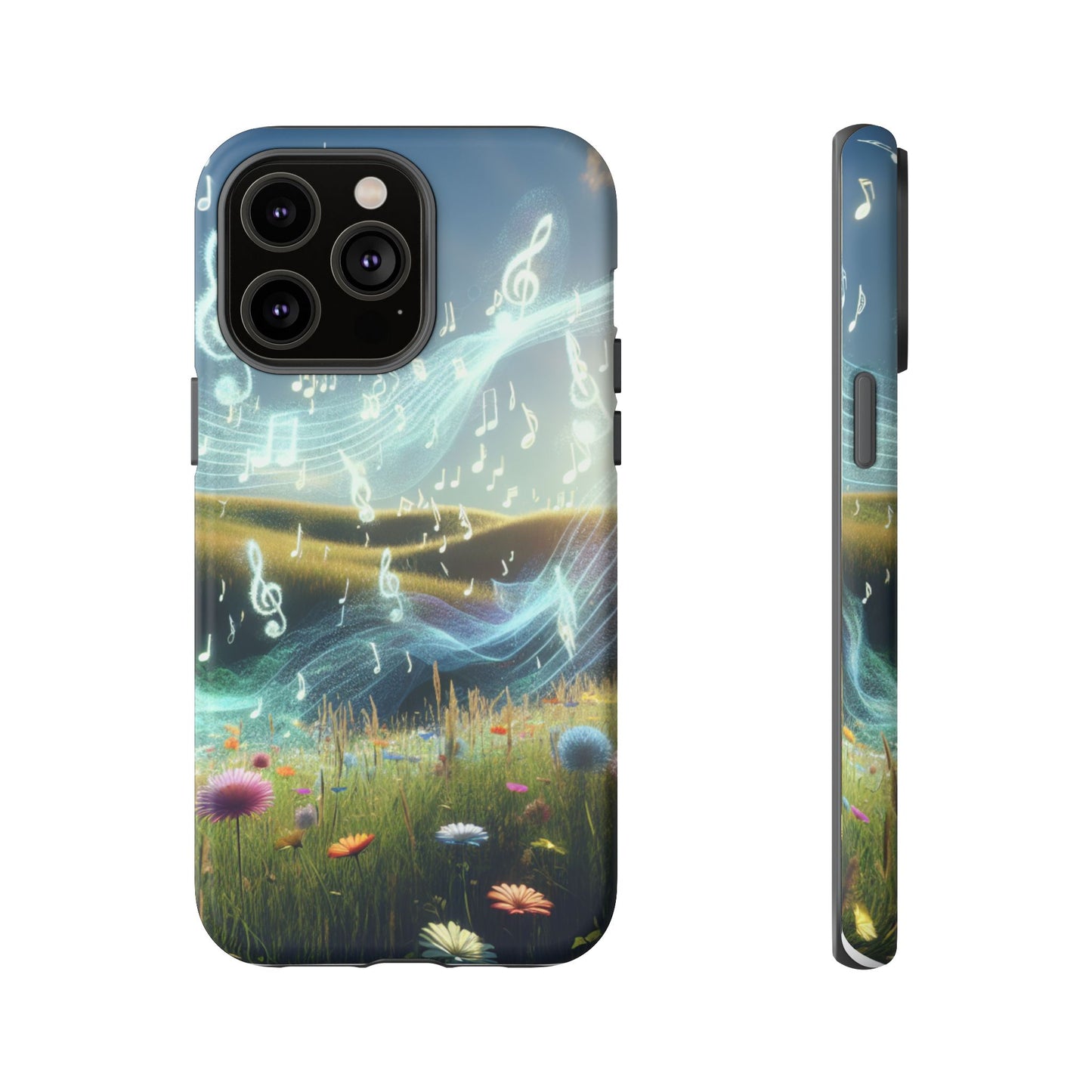 Musical Notes Phone Case - Nature-Inspired Tough Case for Music Lovers