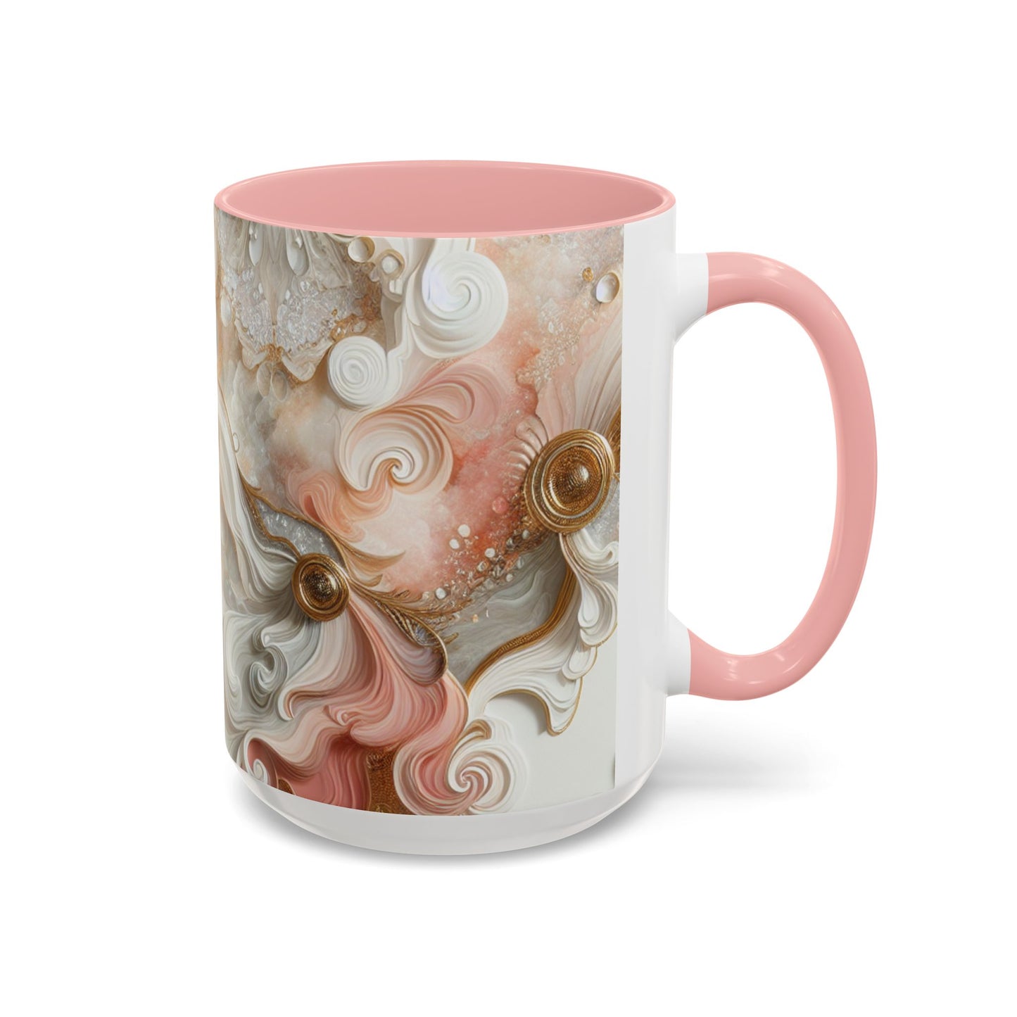Elegant Swirl Accent Coffee Mug – 11oz & 15oz, Artistic Mug for Coffee Lovers