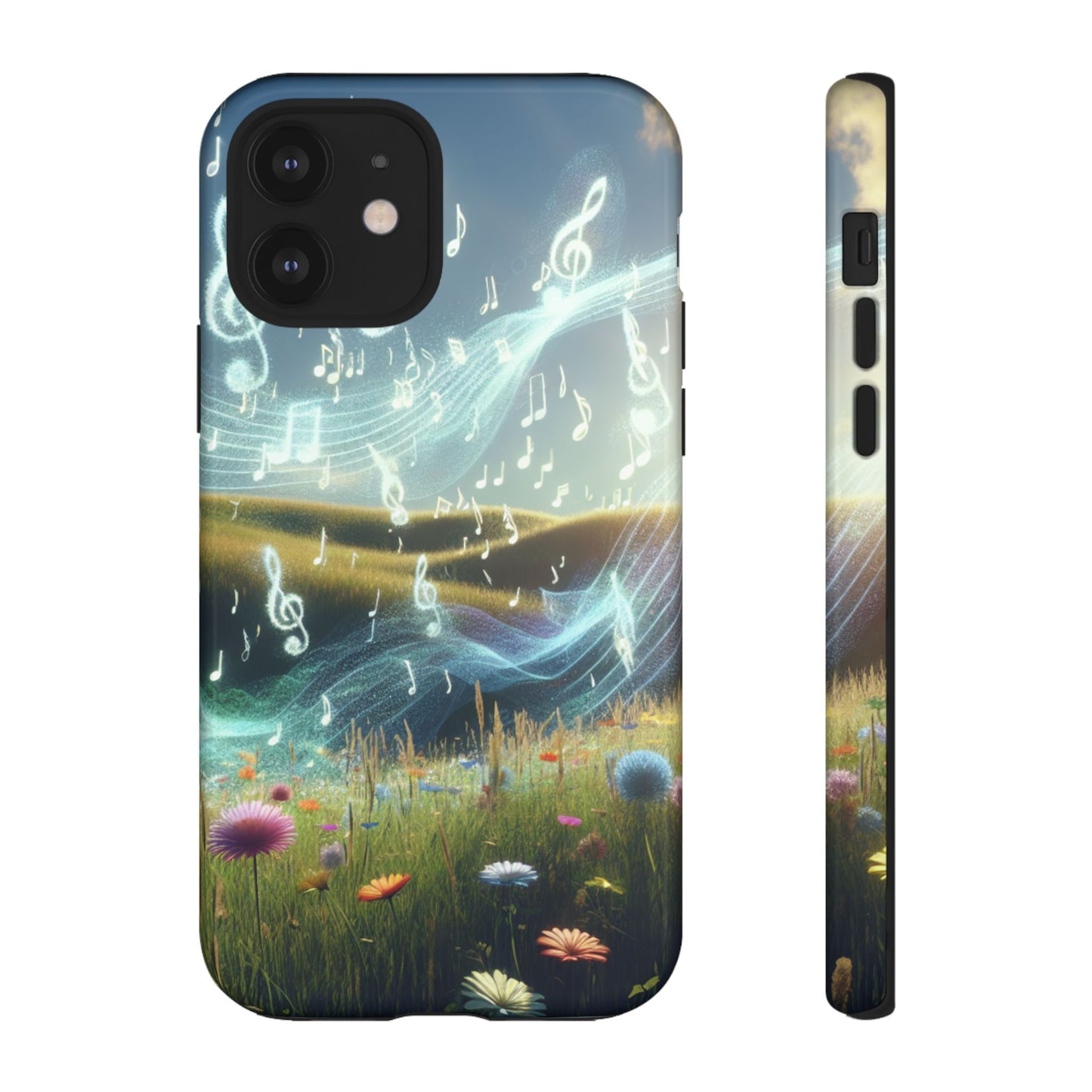 Musical Notes Phone Case - Nature-Inspired Tough Case for Music Lovers
