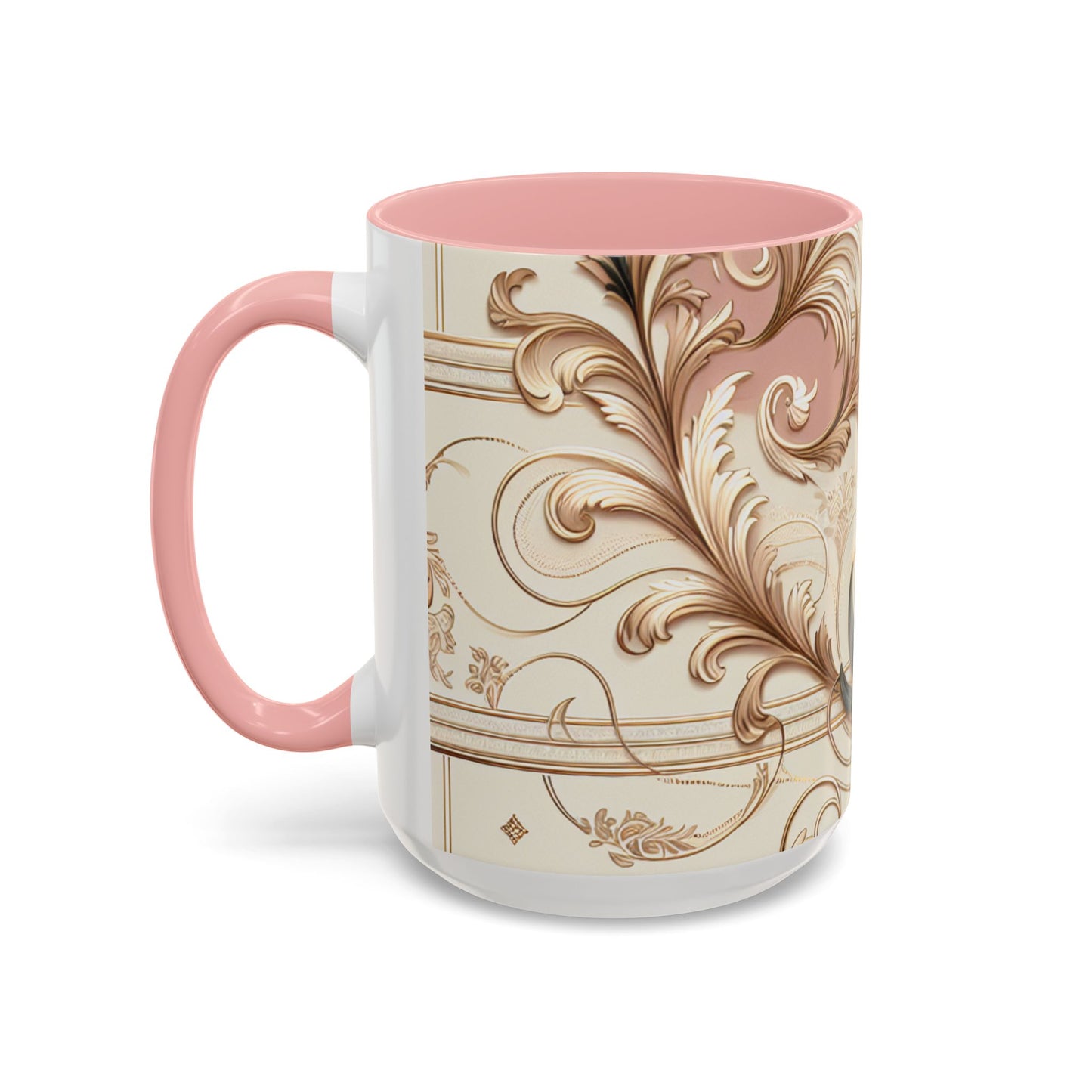 Elegant Floral Accent Coffee Mug - 11 & 15oz - Perfect for Home & Gifts