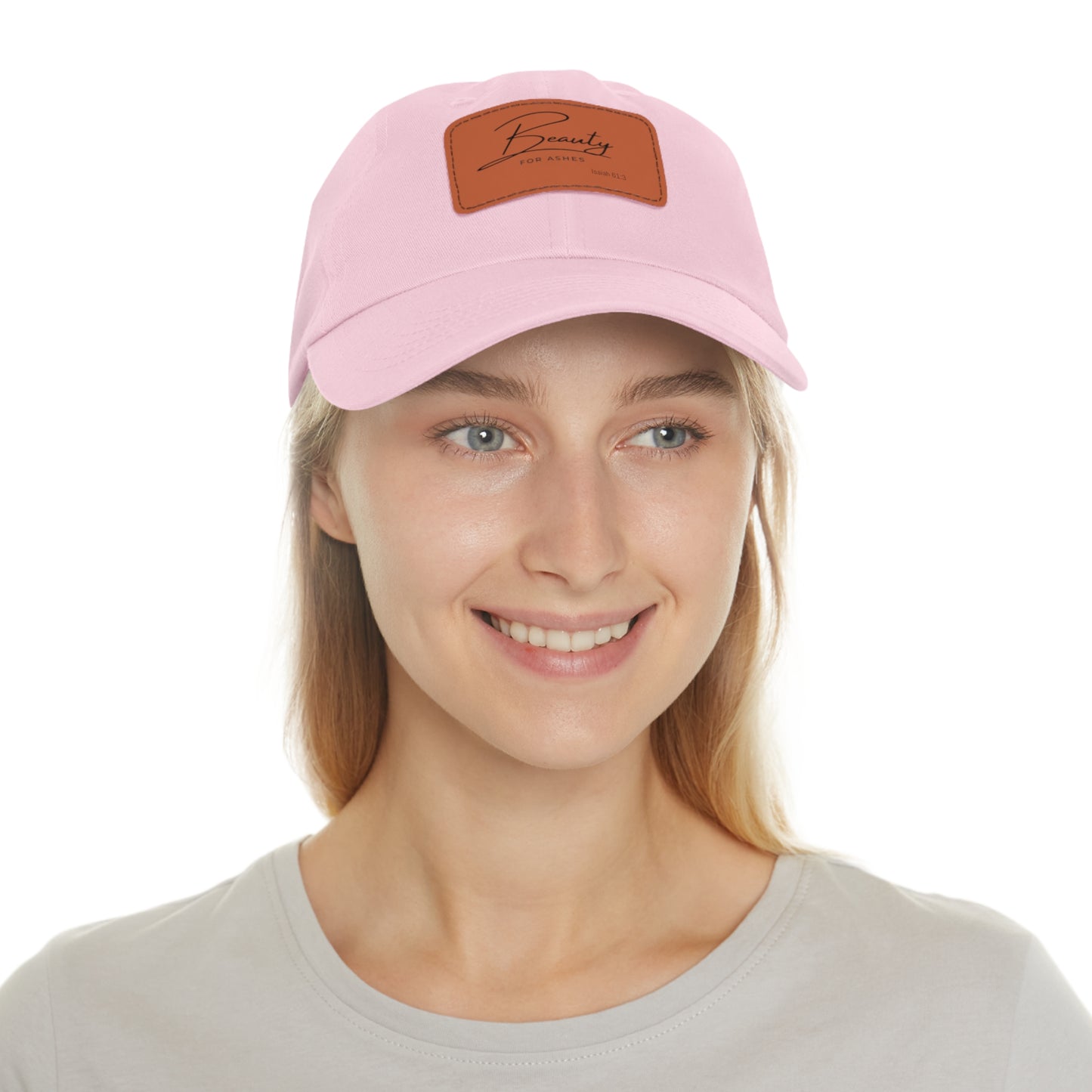Stylish Dad Hat with Leather Patch - 'Beauty for Ashes'