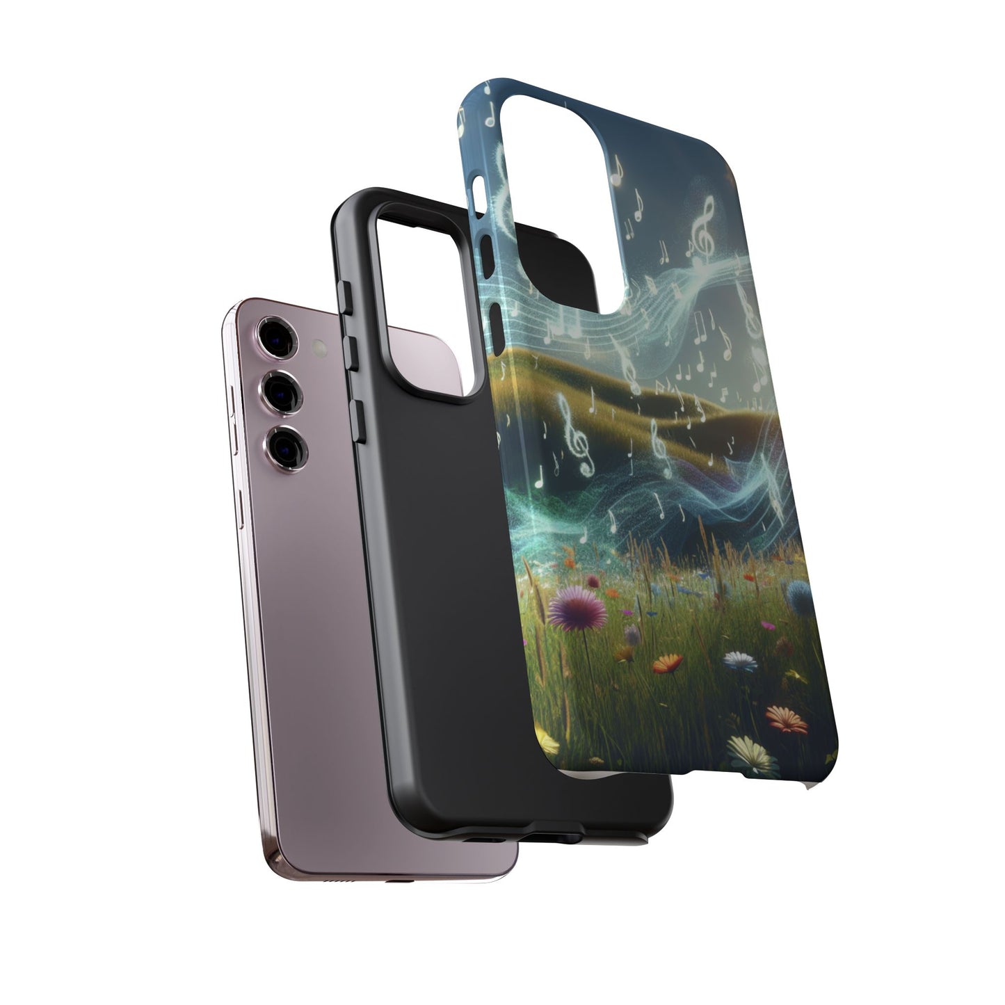 Musical Notes Phone Case - Nature-Inspired Tough Case for Music Lovers