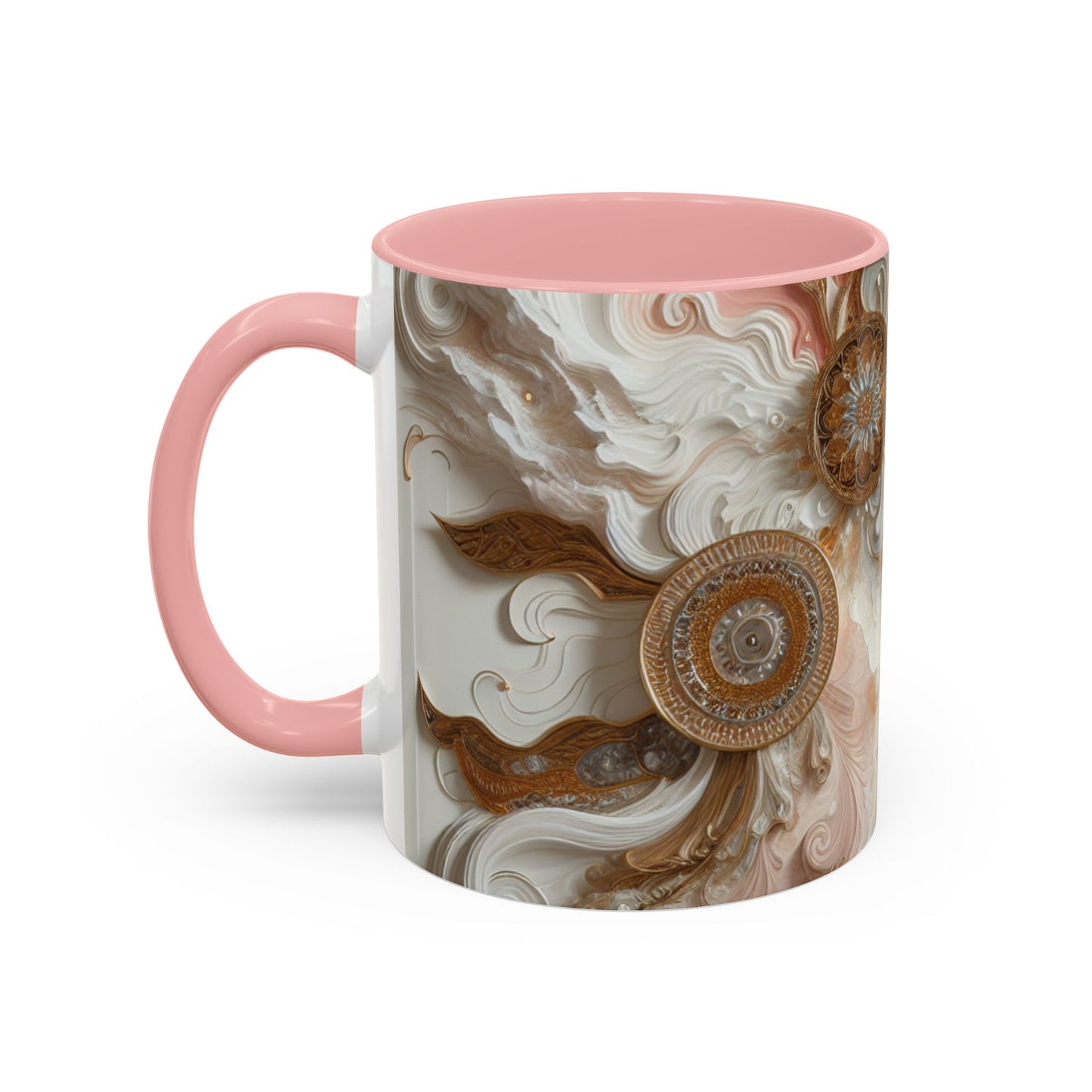 Elegant Swirl Accent Coffee Mug – 11oz & 15oz, Artistic Mug for Coffee Lovers
