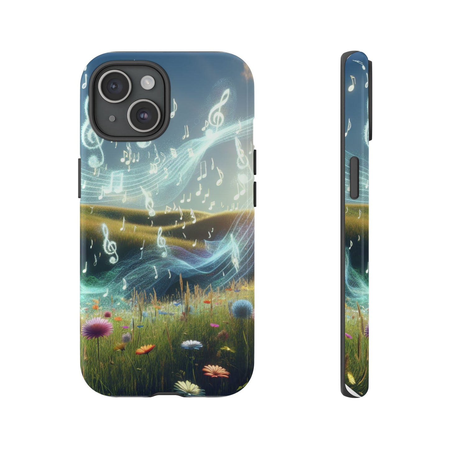 Musical Notes Phone Case - Nature-Inspired Tough Case for Music Lovers