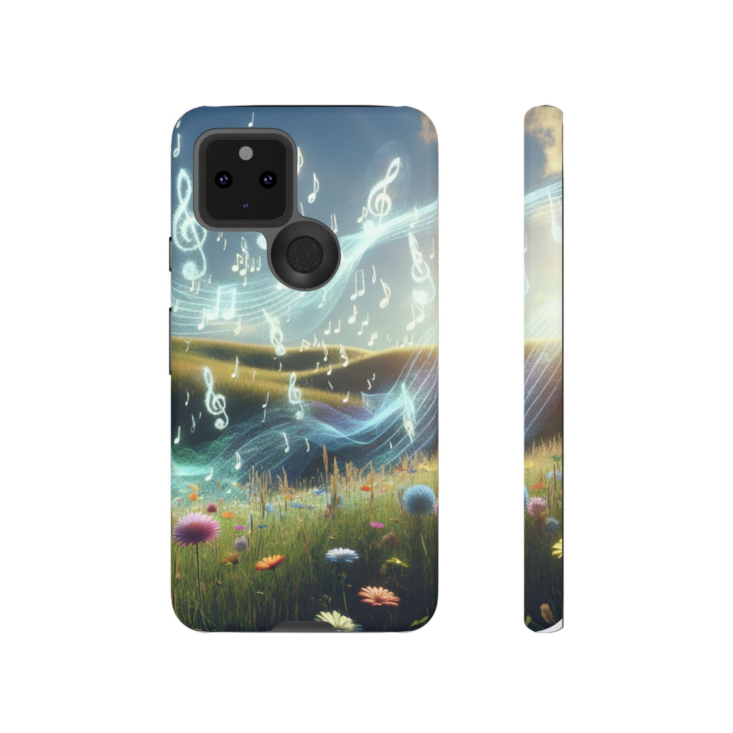 Musical Notes Phone Case - Nature-Inspired Tough Case for Music Lovers