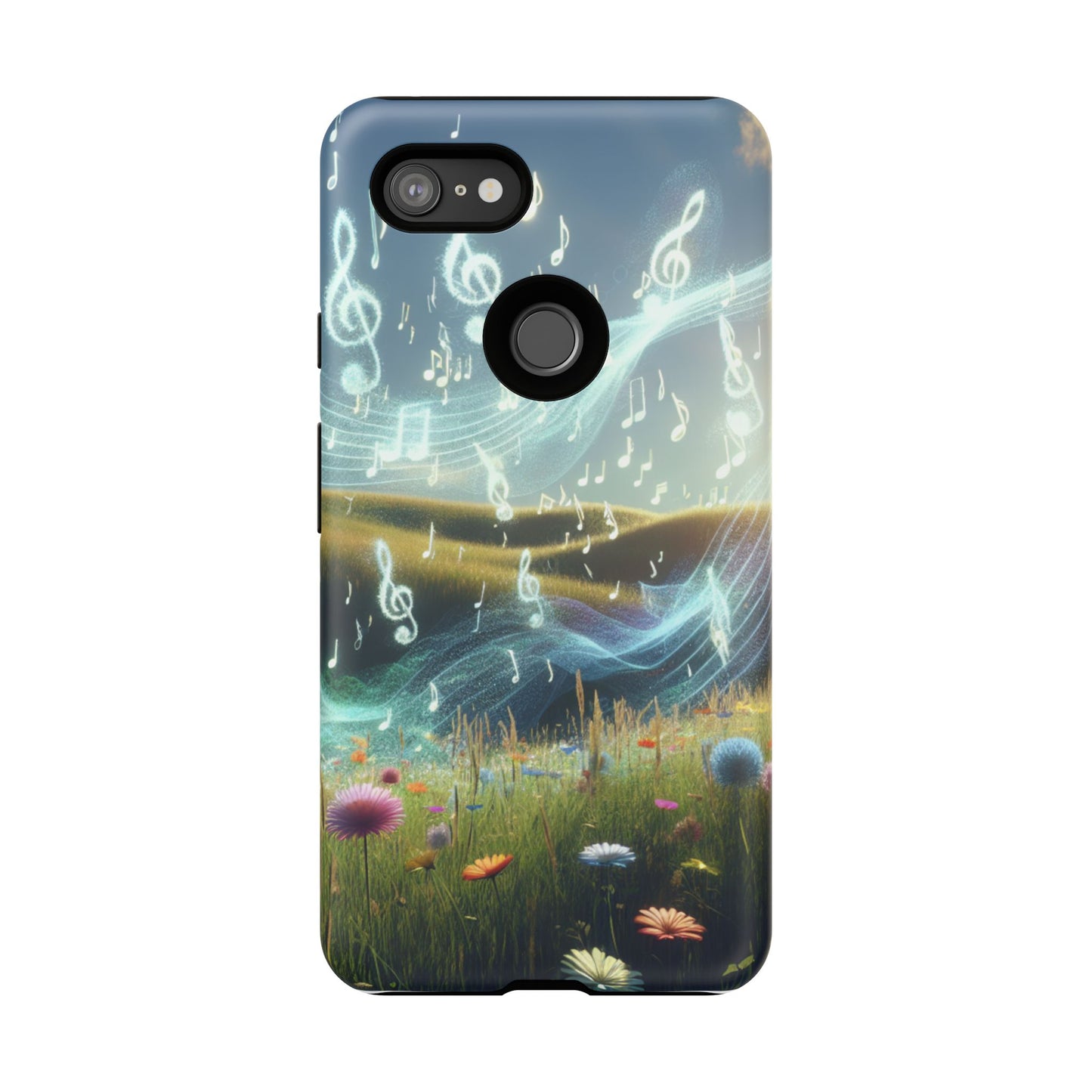 Musical Notes Phone Case - Nature-Inspired Tough Case for Music Lovers