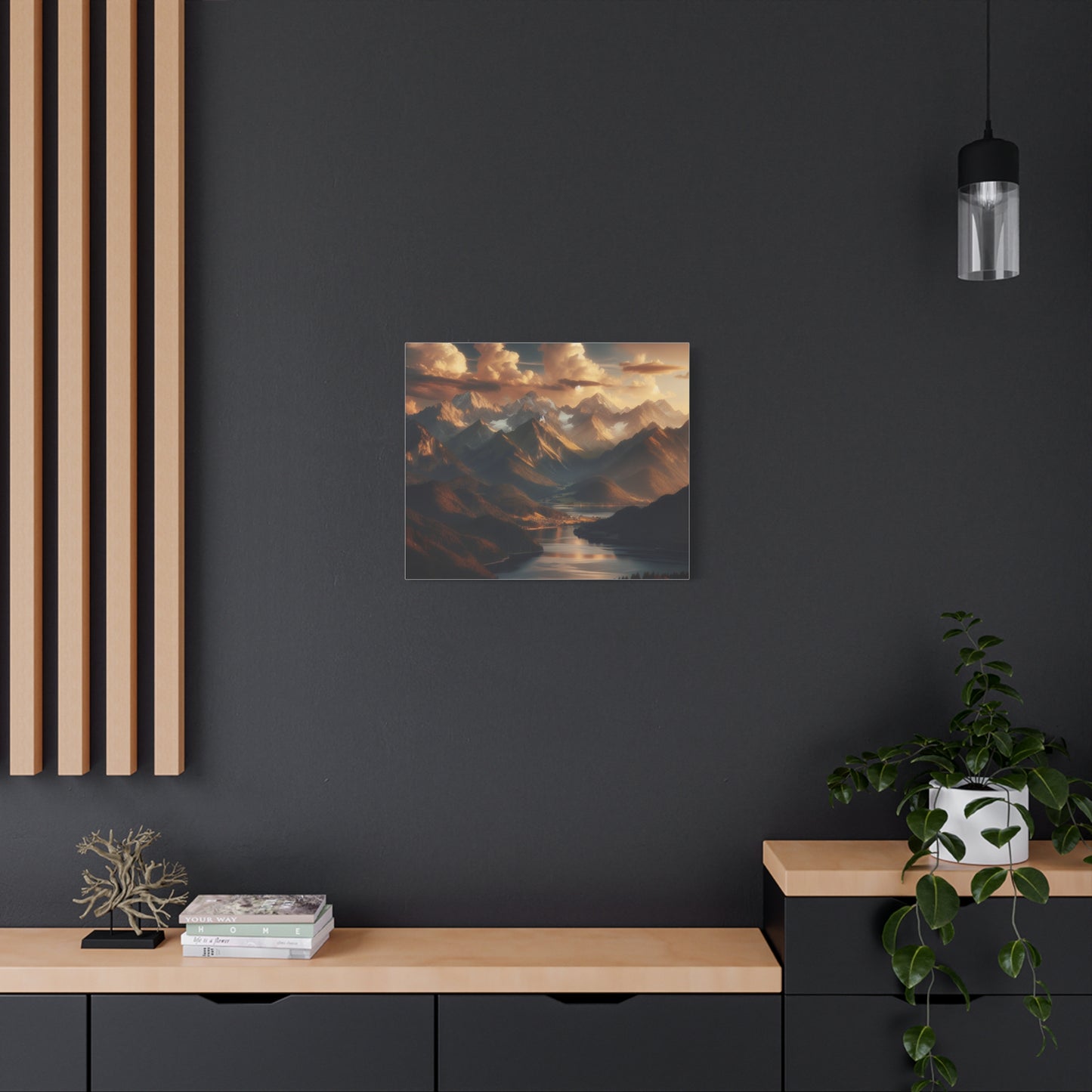 Serene Mountain Landscape Canvas Print - Stretched Artwork for Home Decor