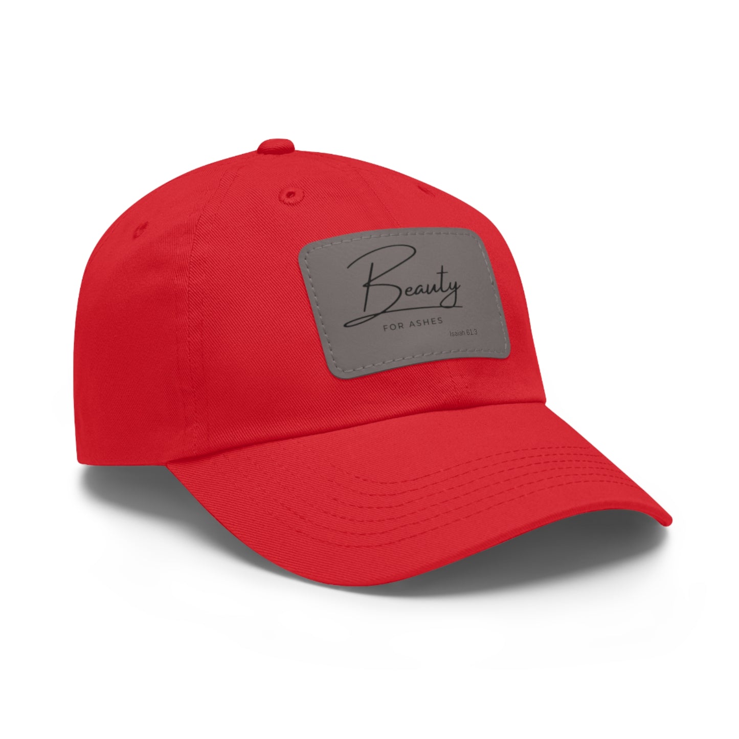 Stylish Dad Hat with Leather Patch - 'Beauty for Ashes'