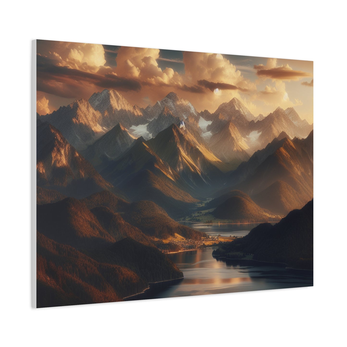 Serene Mountain Landscape Canvas Print - Stretched Artwork for Home Decor
