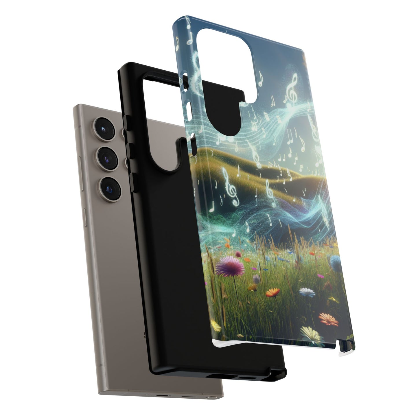 Musical Notes Phone Case - Nature-Inspired Tough Case for Music Lovers
