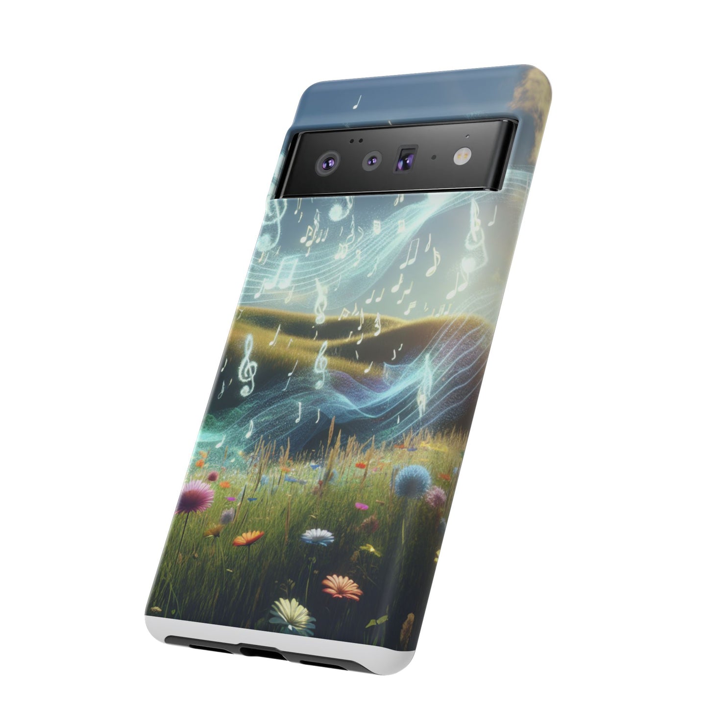 Musical Notes Phone Case - Nature-Inspired Tough Case for Music Lovers