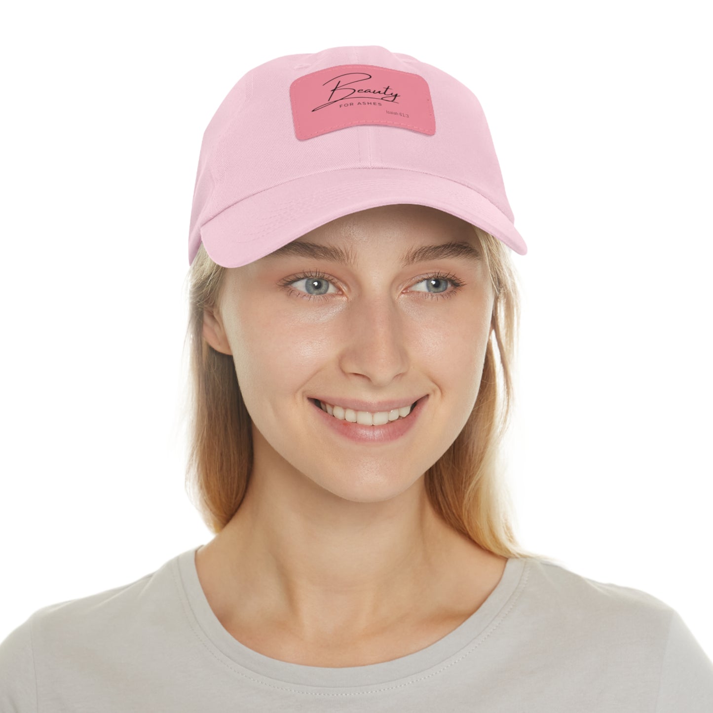 Stylish Dad Hat with Leather Patch - 'Beauty for Ashes'