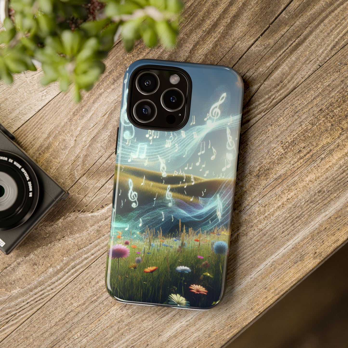 Musical Notes Phone Case - Nature-Inspired Tough Case for Music Lovers