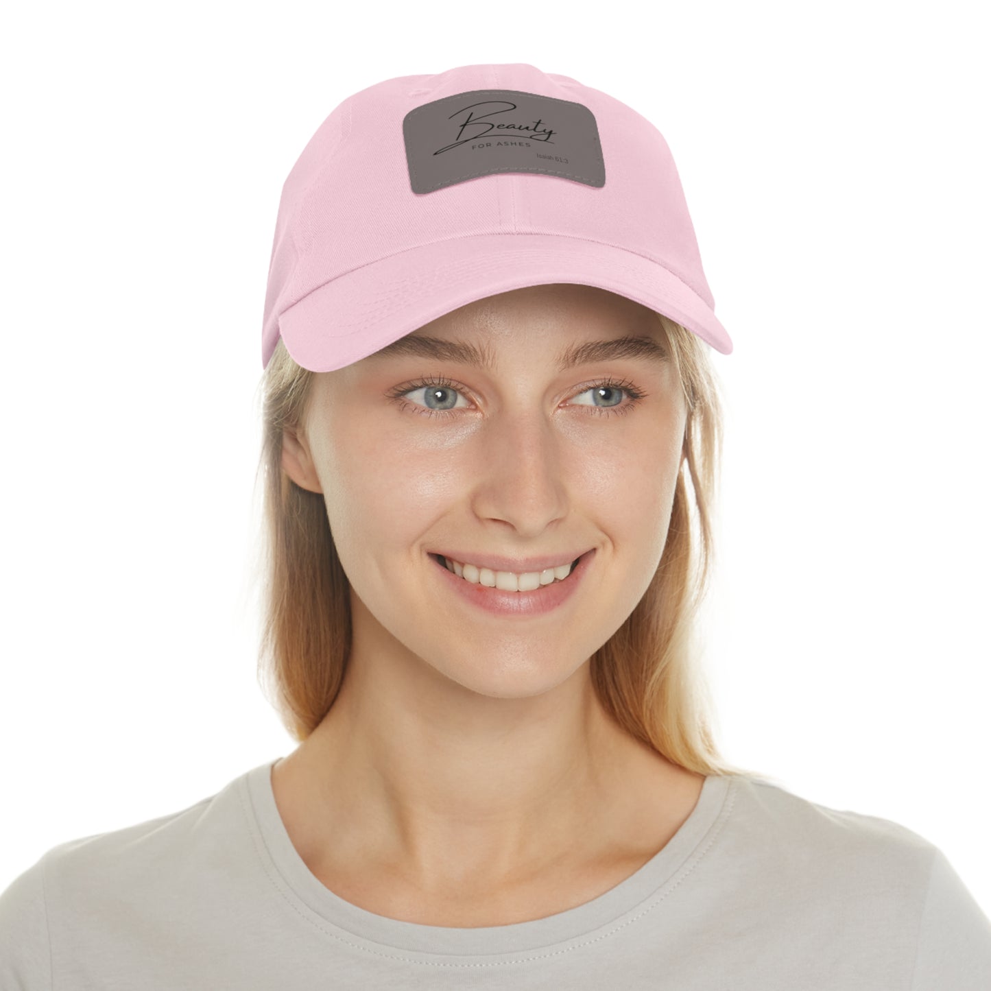 Stylish Dad Hat with Leather Patch - 'Beauty for Ashes'