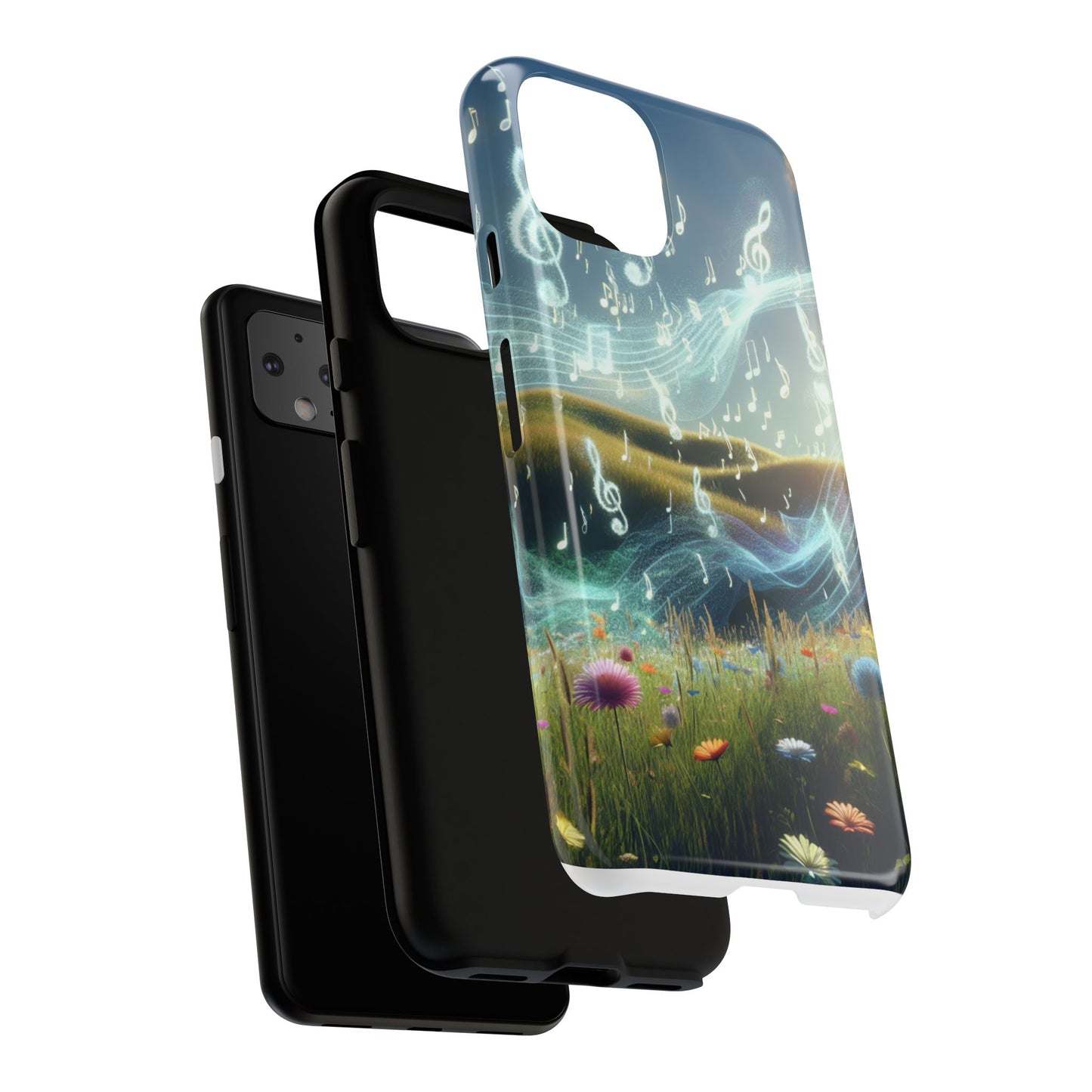 Musical Notes Phone Case - Nature-Inspired Tough Case for Music Lovers