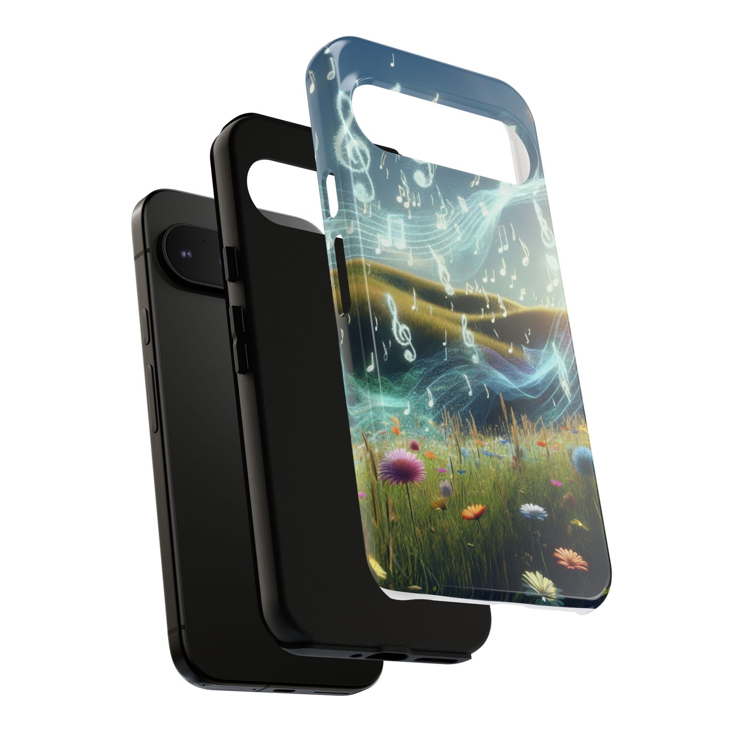 Musical Notes Phone Case - Nature-Inspired Tough Case for Music Lovers