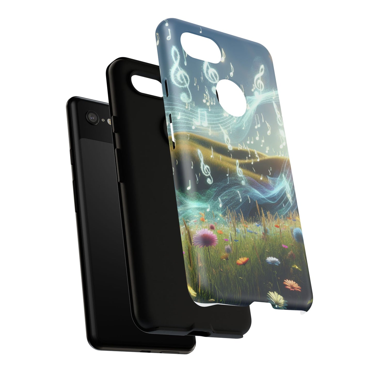 Musical Notes Phone Case - Nature-Inspired Tough Case for Music Lovers