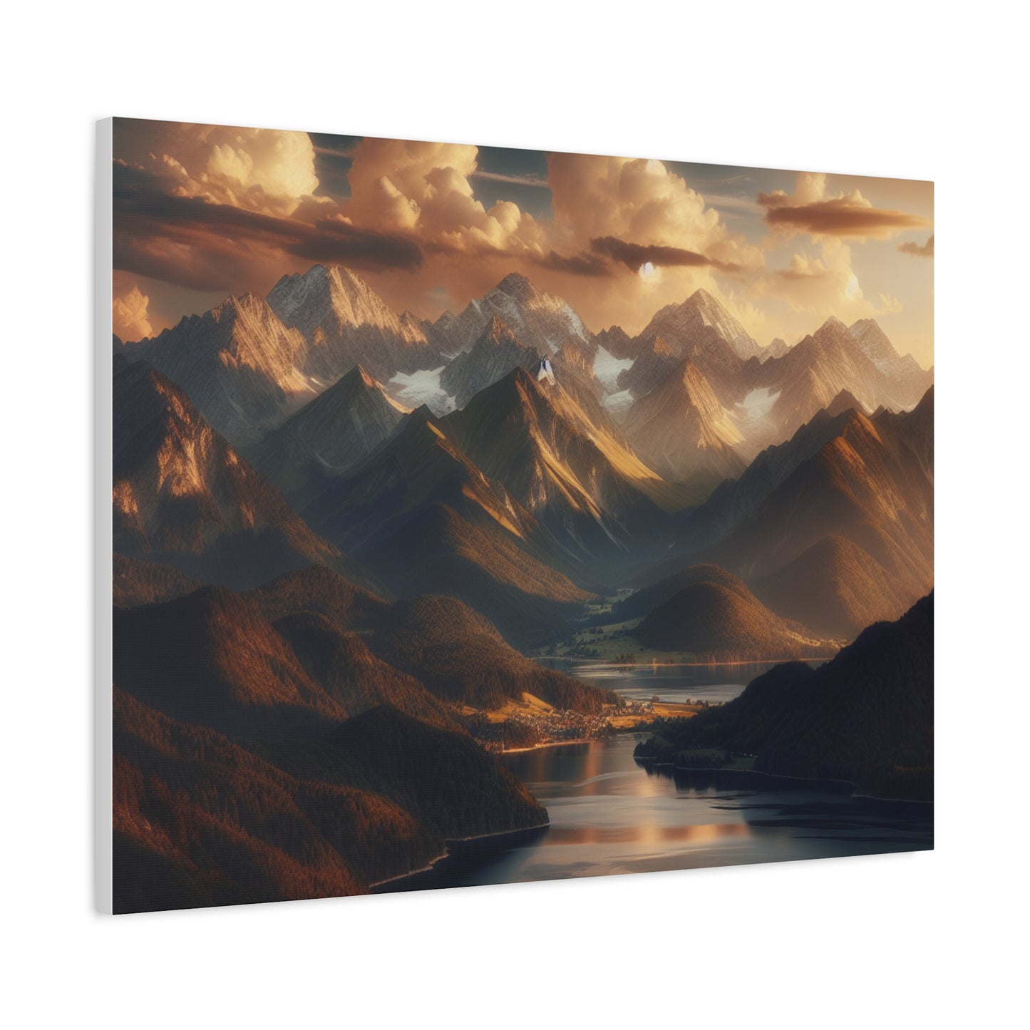 Serene Mountain Landscape Canvas Print - Stretched Artwork for Home Decor