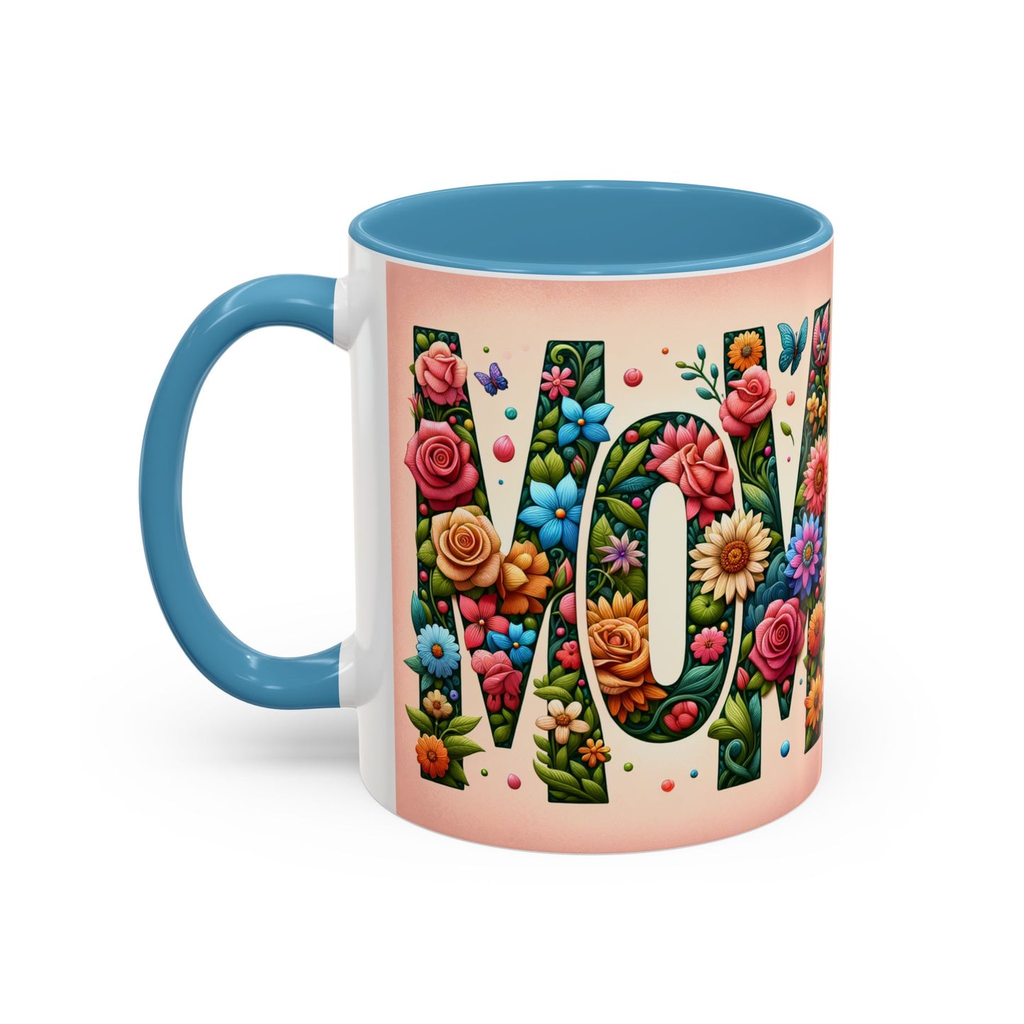 Floral Mom Coffee Mug - Vibrant Pink Accent Cup for Mother's Day & Everyday Use