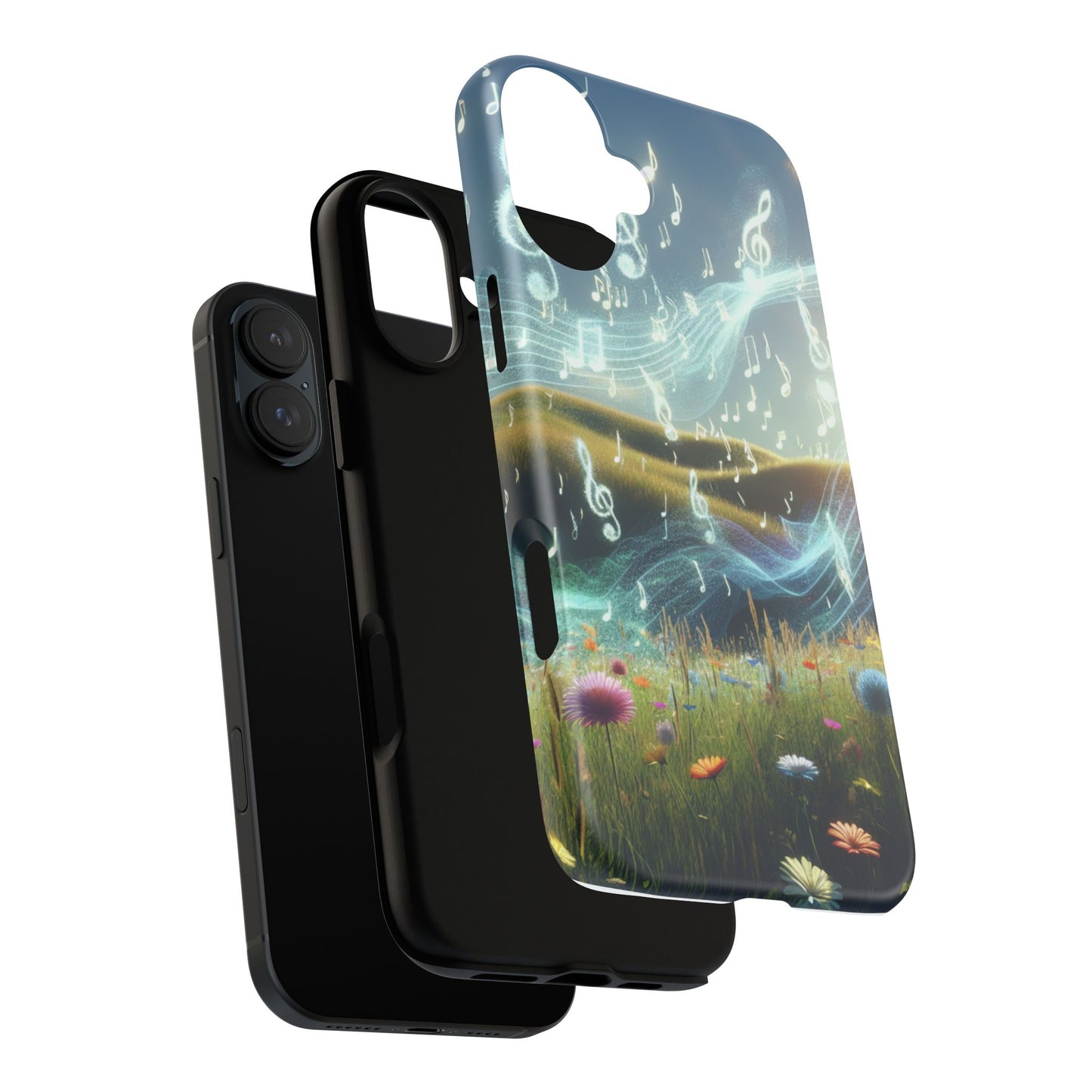 Musical Notes Phone Case - Nature-Inspired Tough Case for Music Lovers