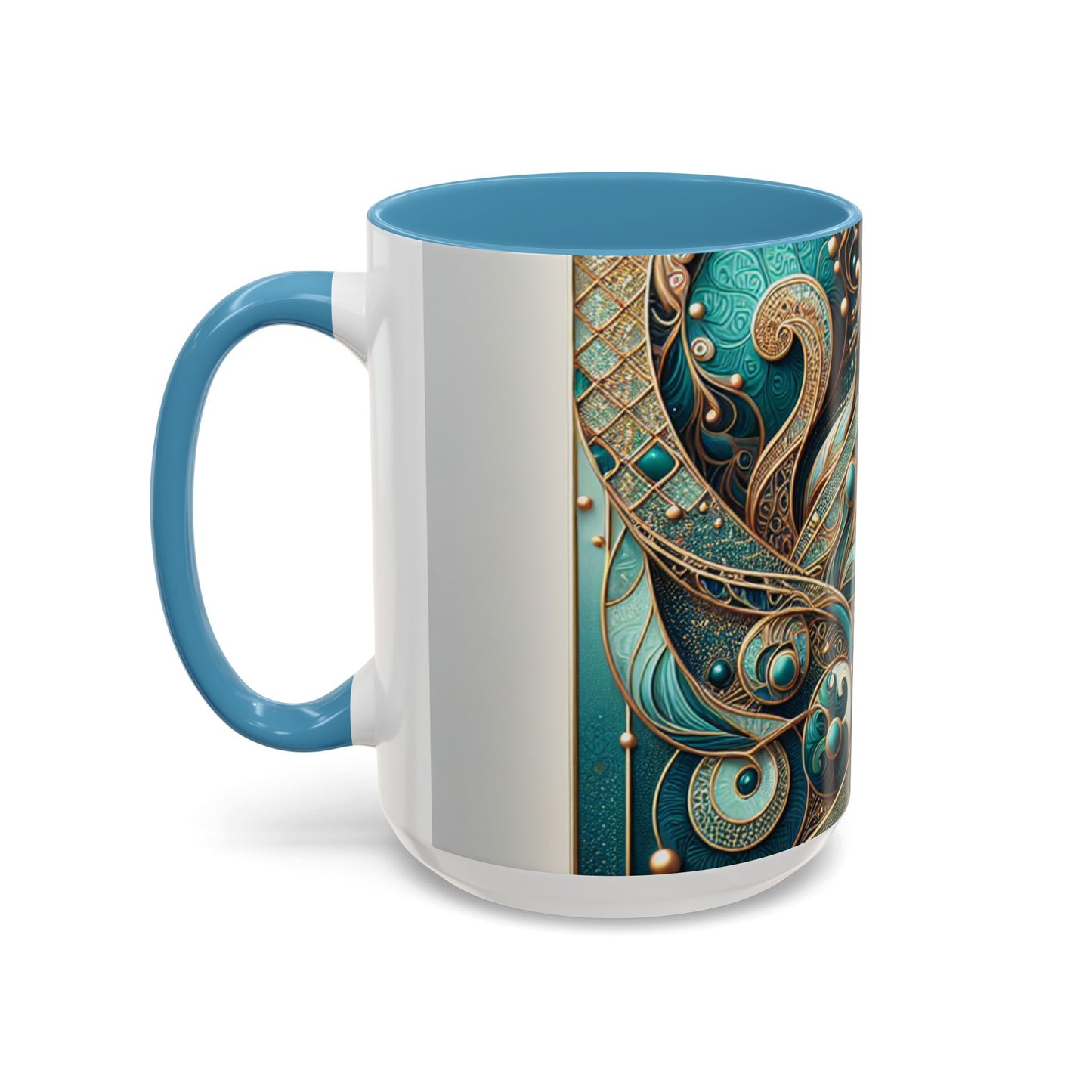 Elegant Swirl Accent Coffee Mug - Artistic Design for Coffee Lovers