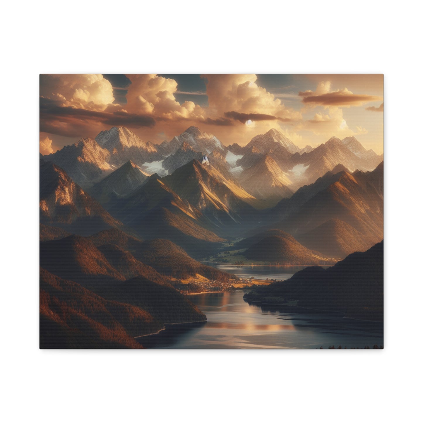 Serene Mountain Landscape Canvas Print - Stretched Artwork for Home Decor
