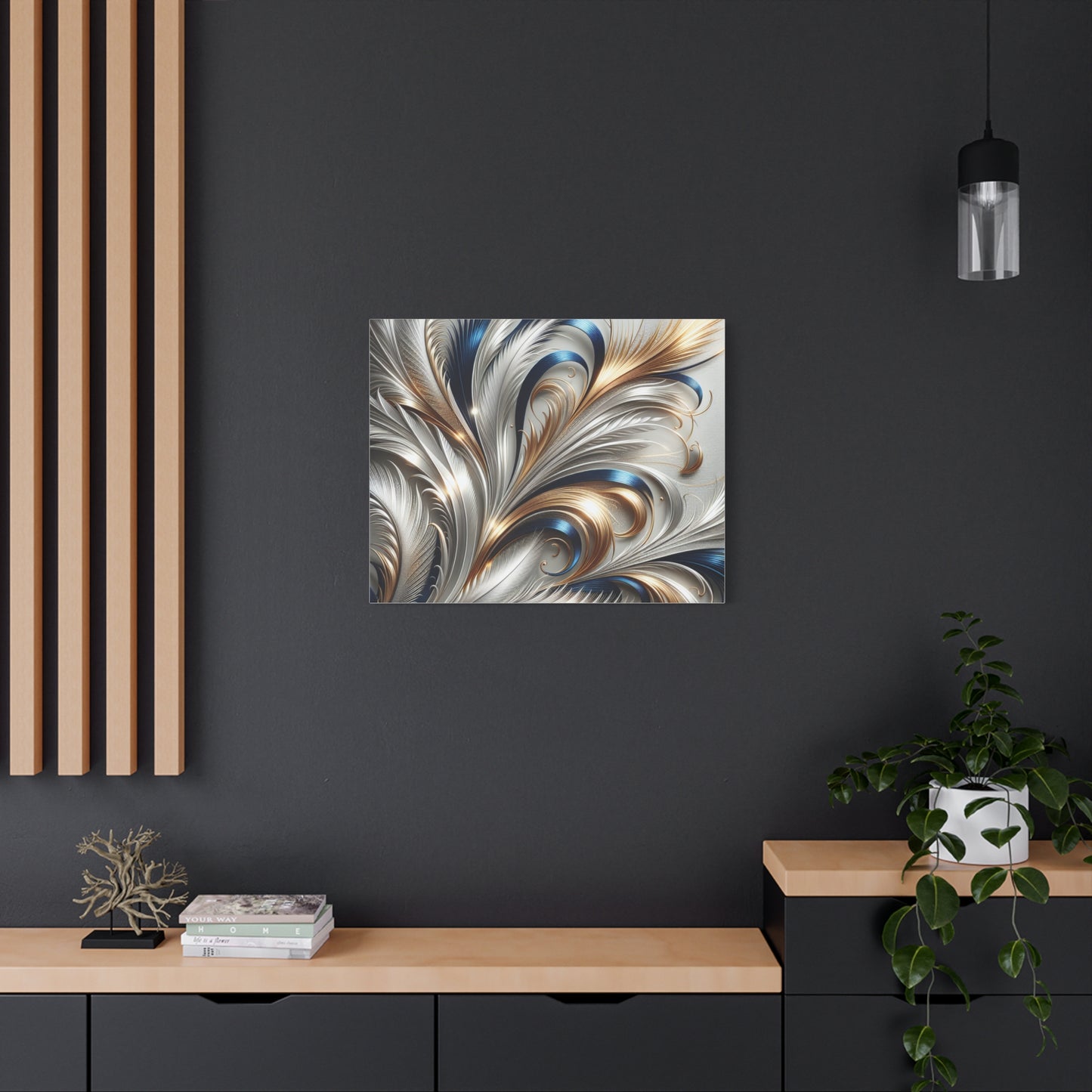 Elegant Abstract Matte Canvas Art - 1.25" Stretched Wall Decor