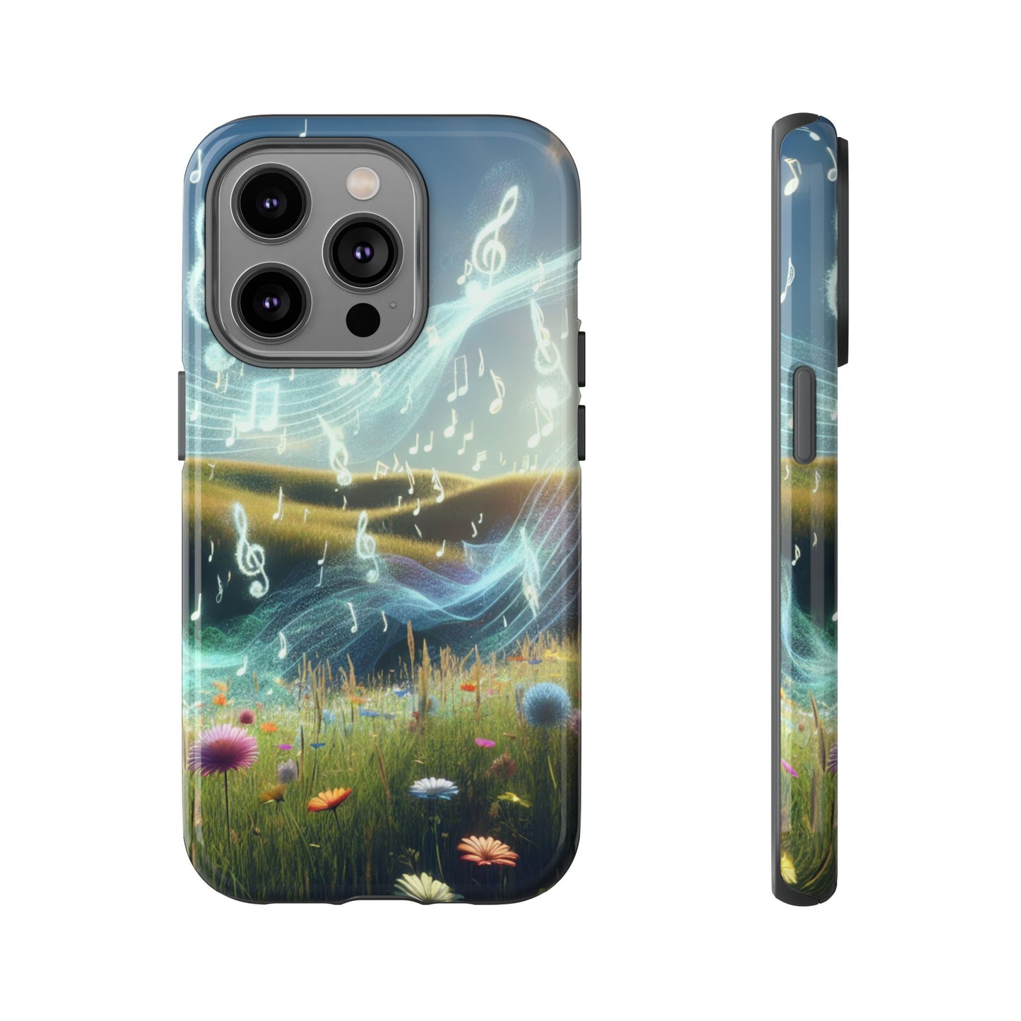 Musical Notes Phone Case - Nature-Inspired Tough Case for Music Lovers