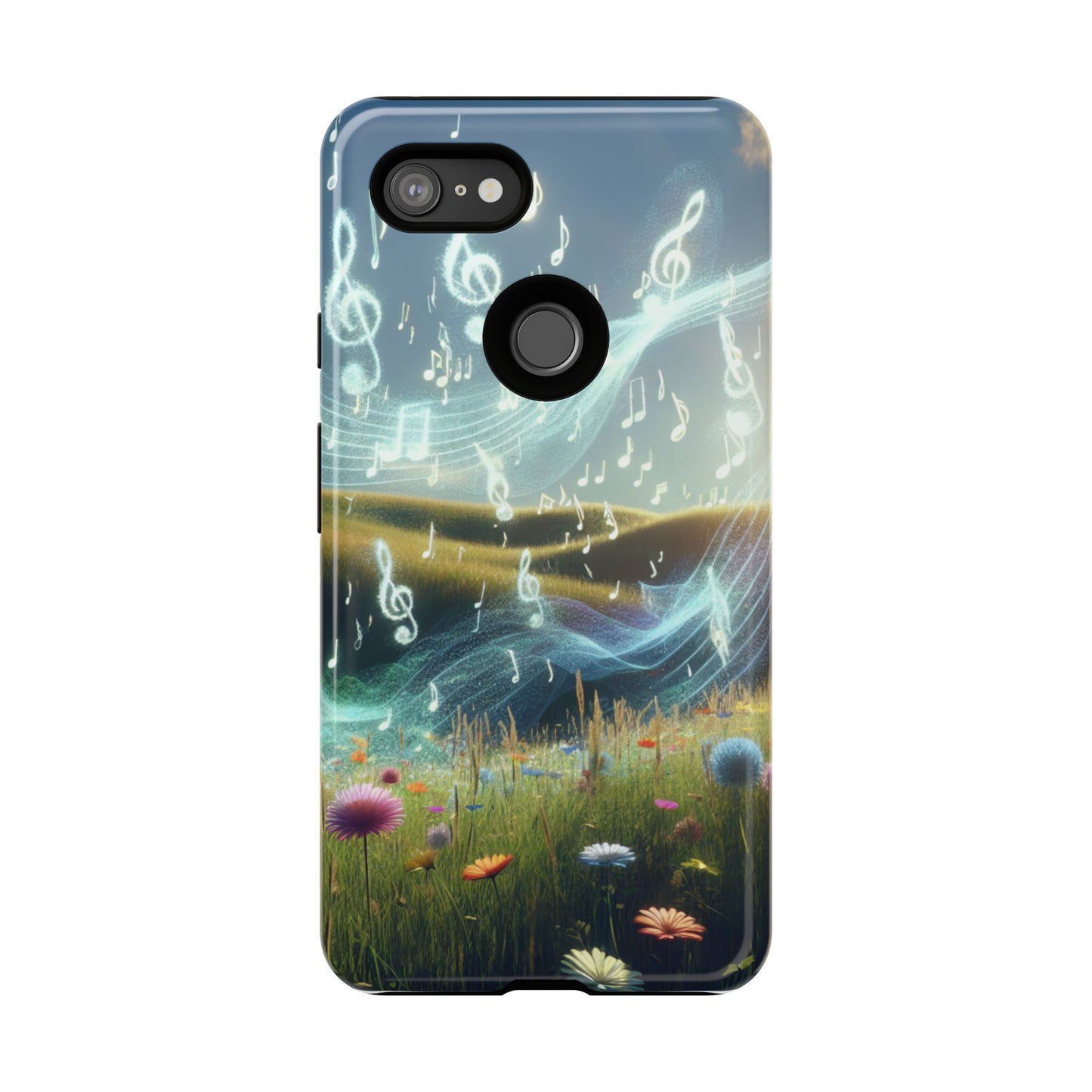Musical Notes Phone Case - Nature-Inspired Tough Case for Music Lovers