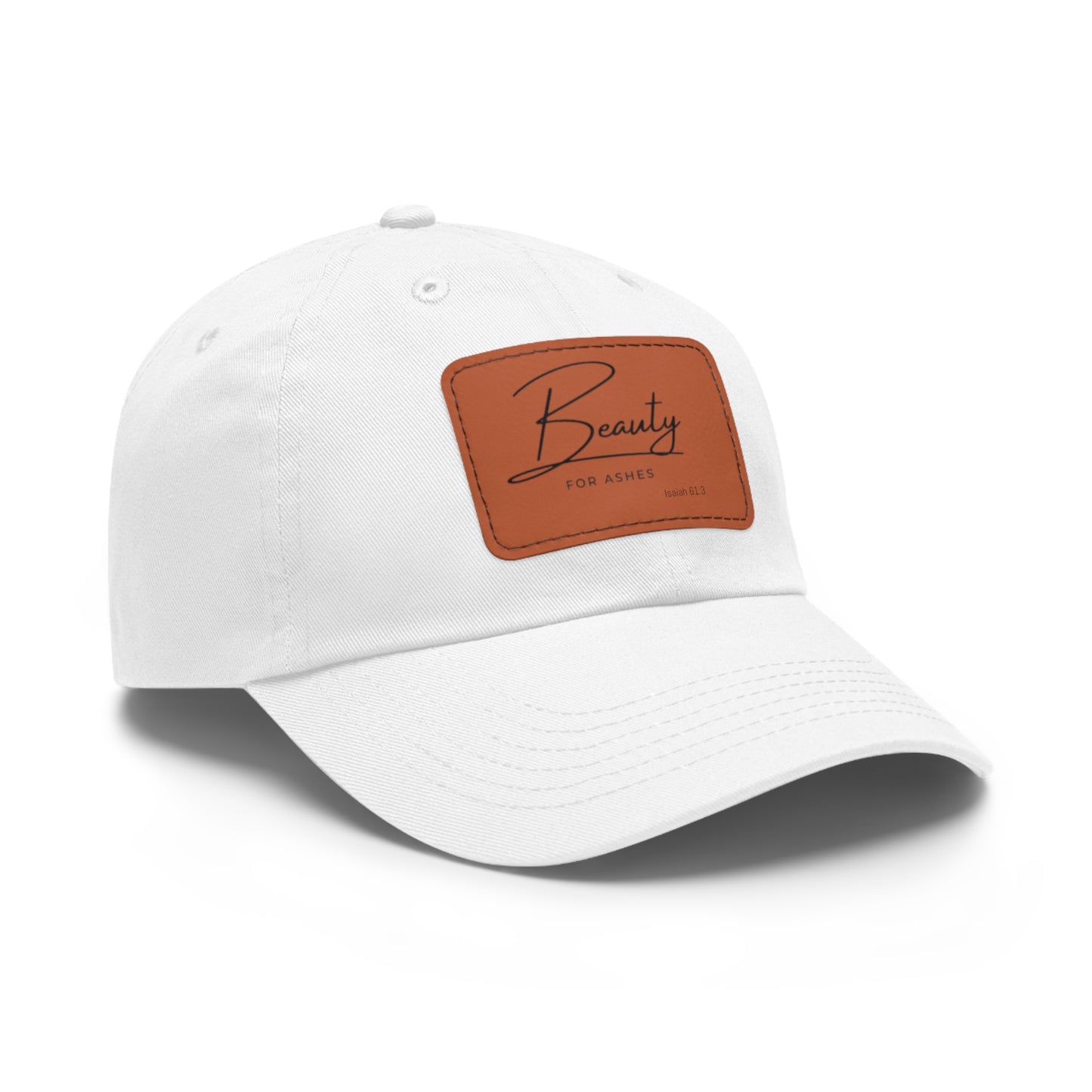 Stylish Dad Hat with Leather Patch - 'Beauty for Ashes'