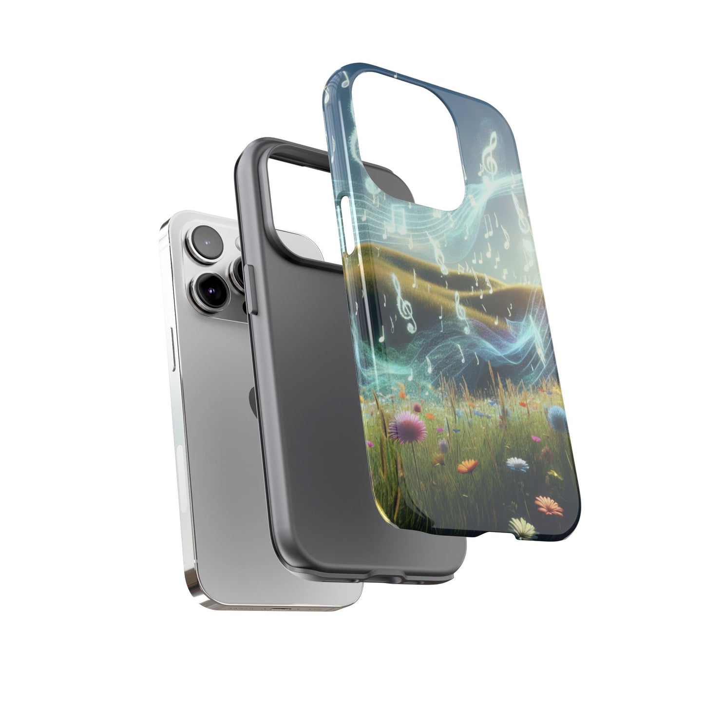 Musical Notes Phone Case - Nature-Inspired Tough Case for Music Lovers