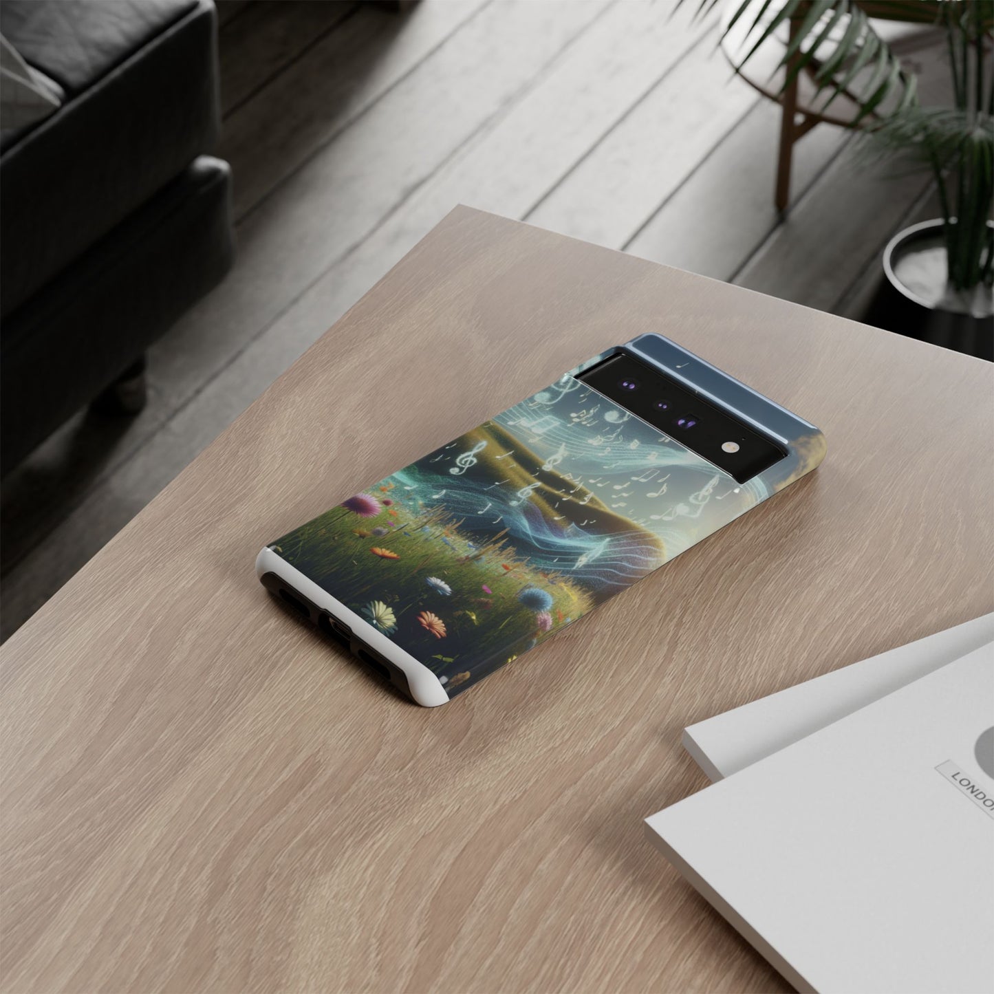Musical Notes Phone Case - Nature-Inspired Tough Case for Music Lovers