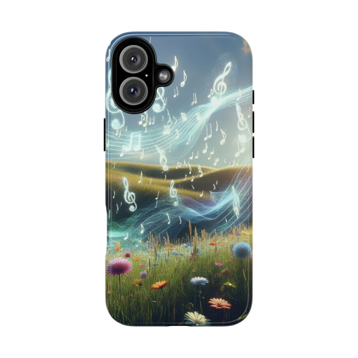 Musical Notes Phone Case - Nature-Inspired Tough Case for Music Lovers