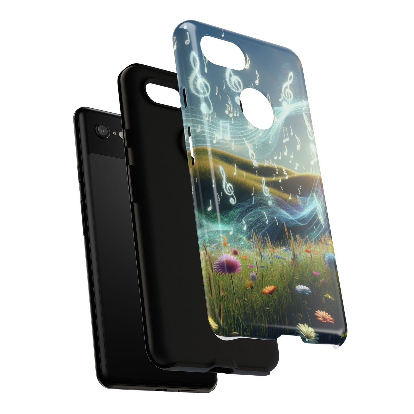 Musical Notes Phone Case - Nature-Inspired Tough Case for Music Lovers