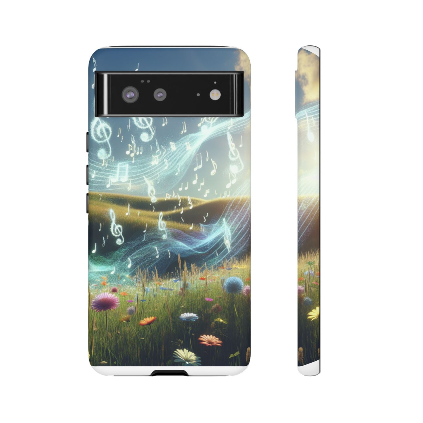 Musical Notes Phone Case - Nature-Inspired Tough Case for Music Lovers