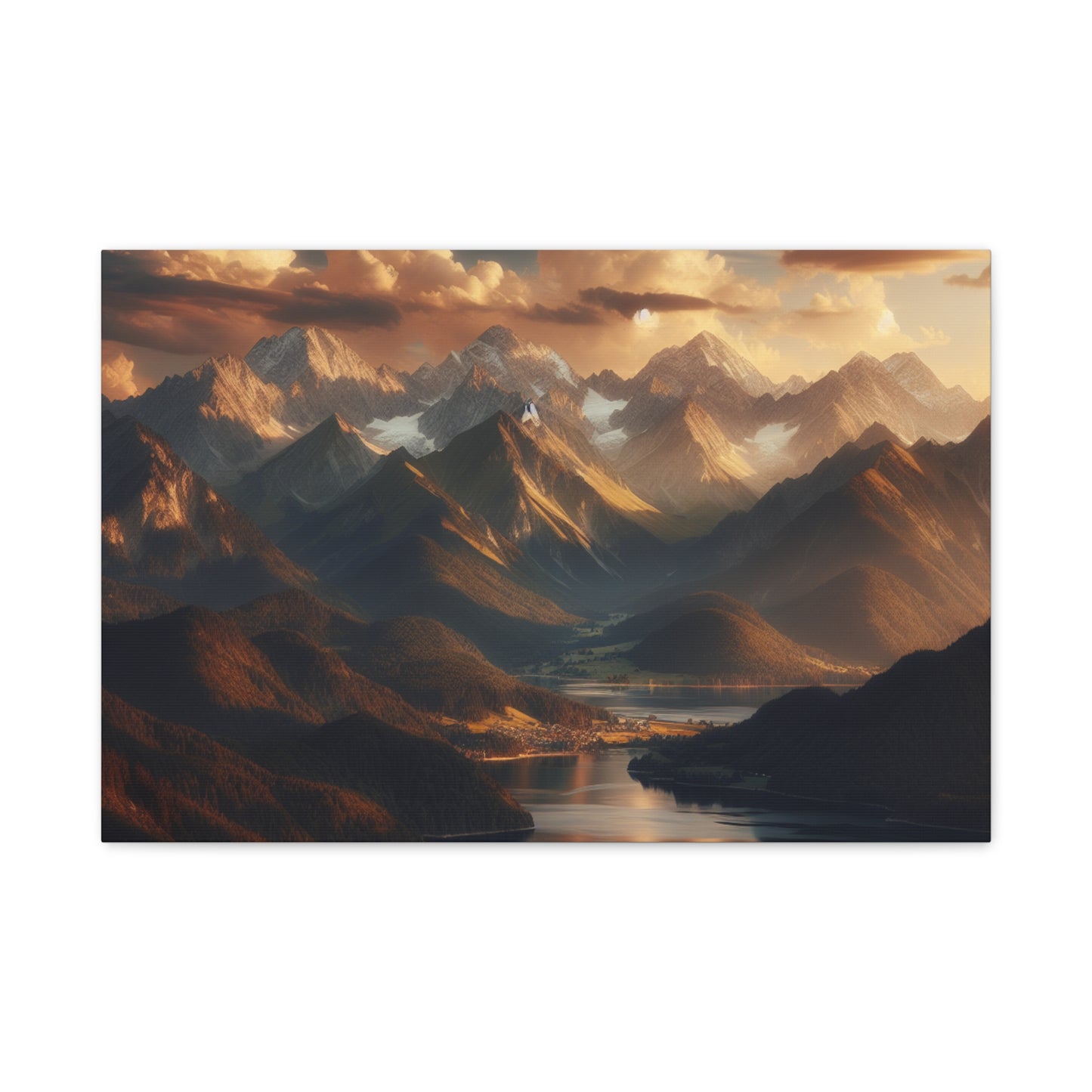 Serene Mountain Landscape Canvas Print - Stretched Artwork for Home Decor