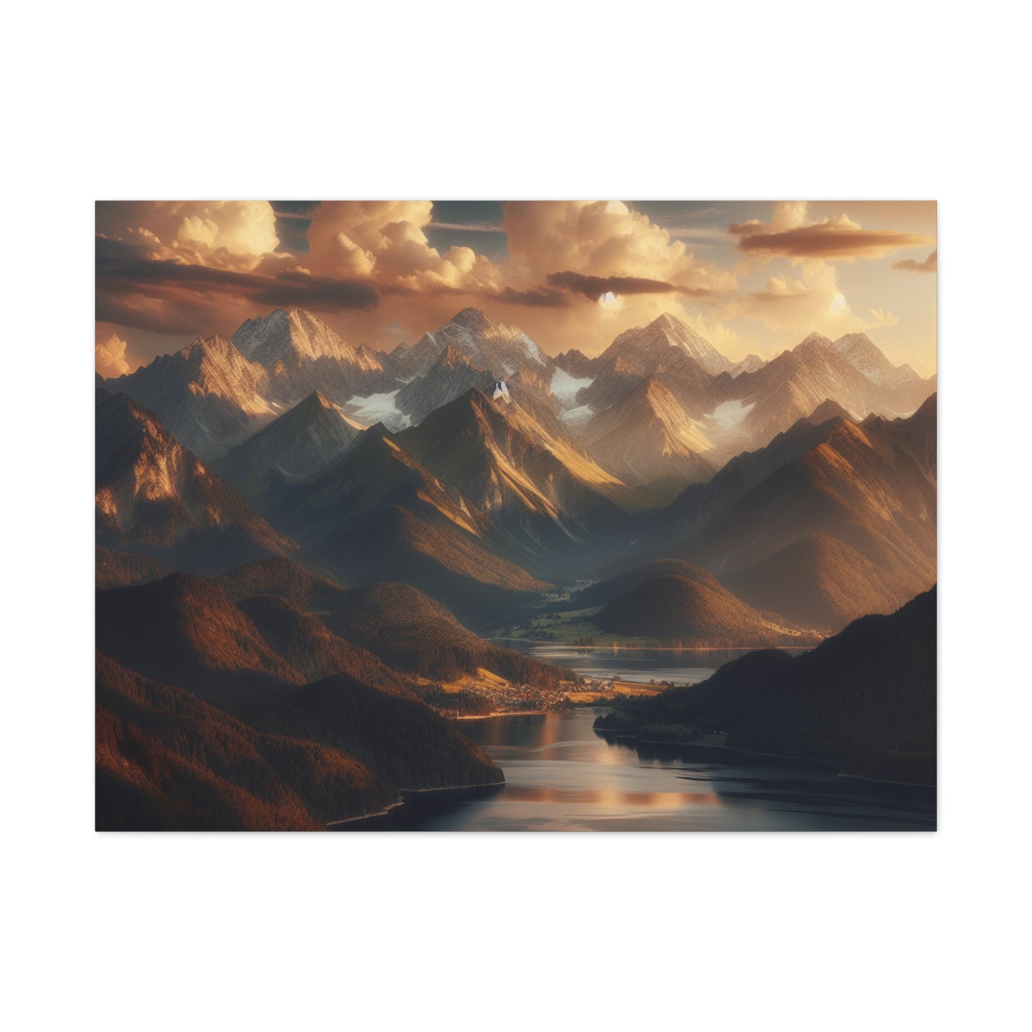 Serene Mountain Landscape Canvas Print - Stretched Artwork for Home Decor