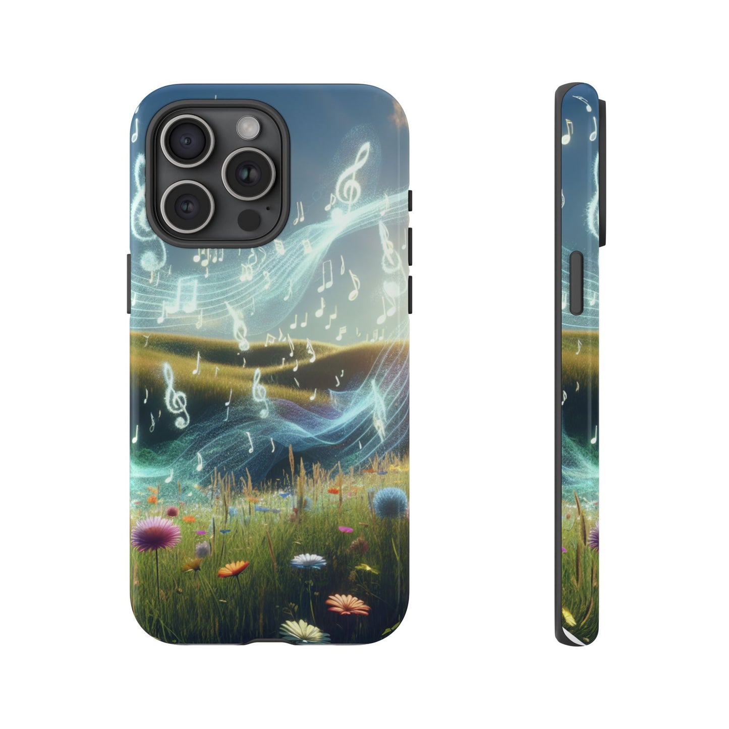 Musical Notes Phone Case - Nature-Inspired Tough Case for Music Lovers
