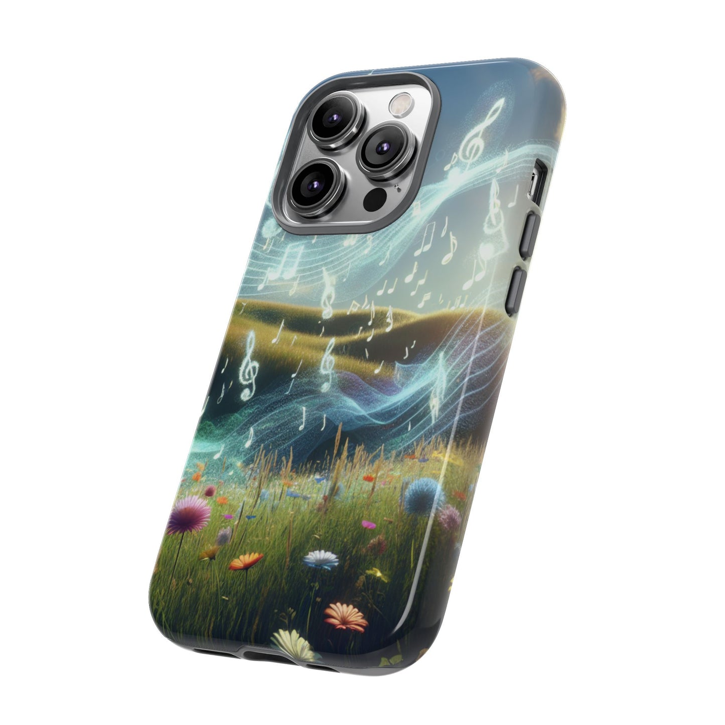 Musical Notes Phone Case - Nature-Inspired Tough Case for Music Lovers