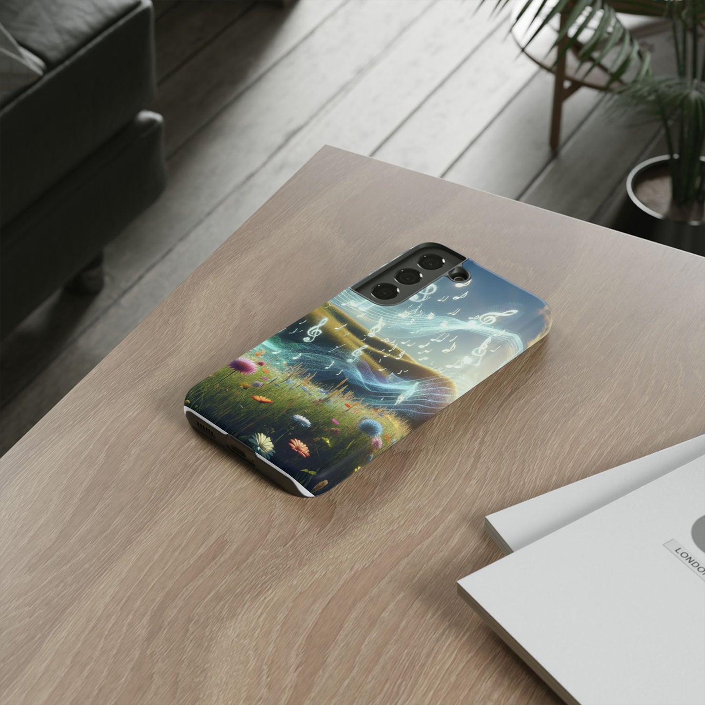 Musical Notes Phone Case - Nature-Inspired Tough Case for Music Lovers