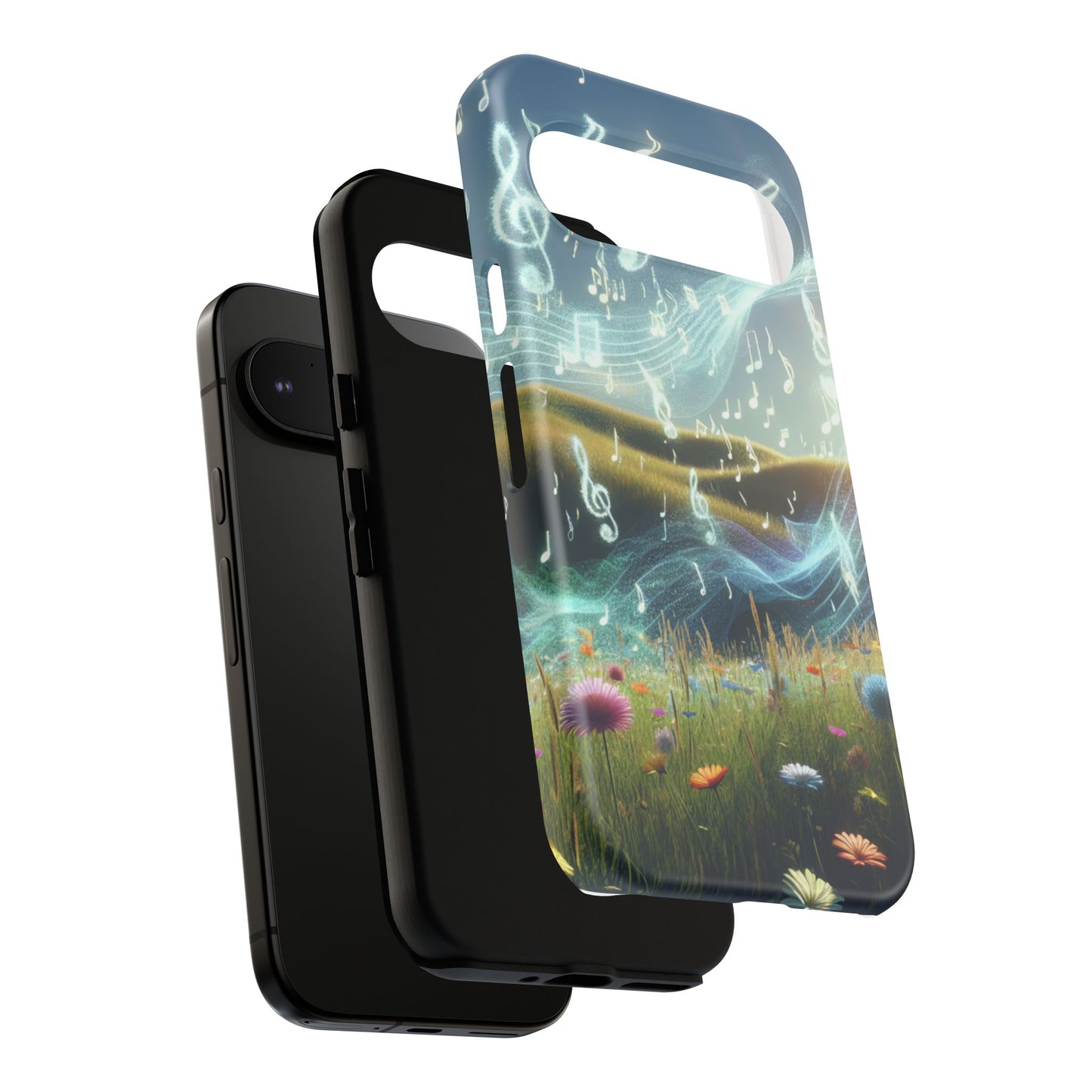 Musical Notes Phone Case - Nature-Inspired Tough Case for Music Lovers