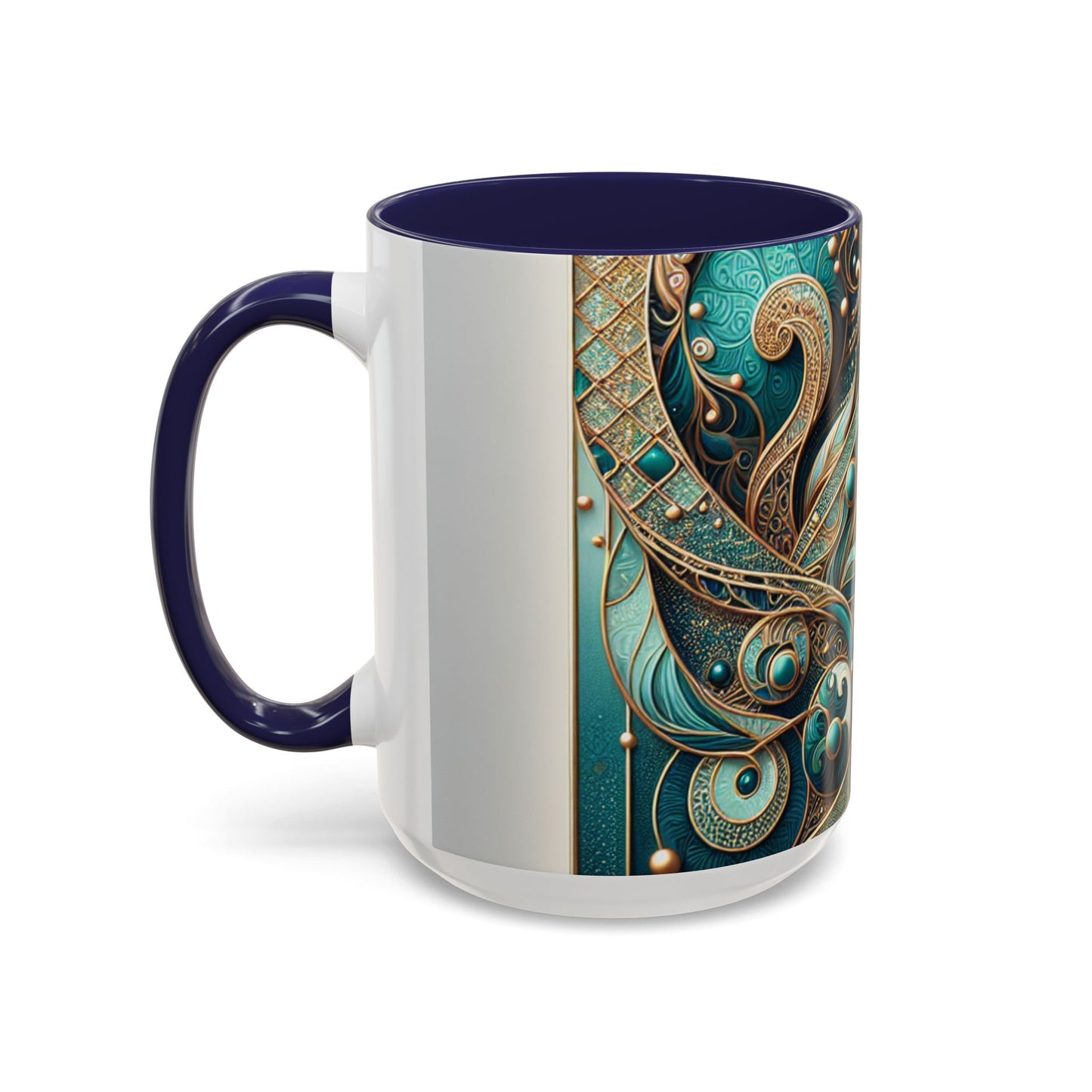 Elegant Swirl Accent Coffee Mug - Artistic Design for Coffee Lovers