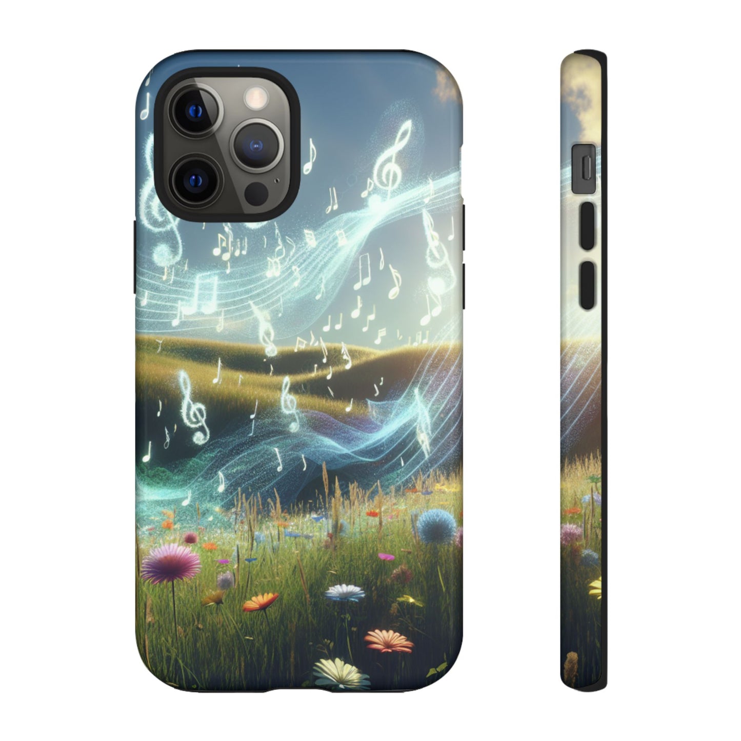 Musical Notes Phone Case - Nature-Inspired Tough Case for Music Lovers