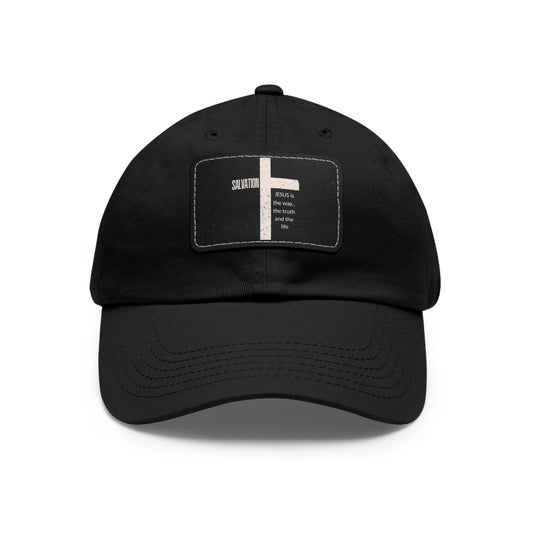 Copy of Faith-Inspired Dad Hat with Leather Patch | Stylish Black Cap for Everyday Wear