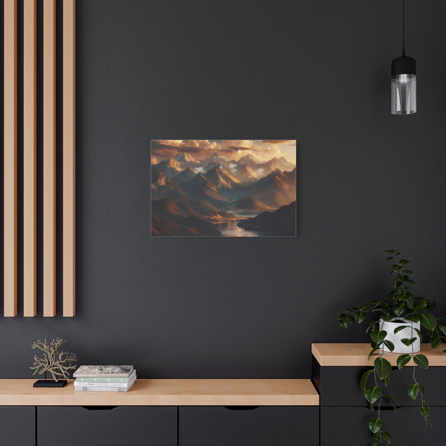 Serene Mountain Landscape Canvas Print - Stretched Artwork for Home Decor